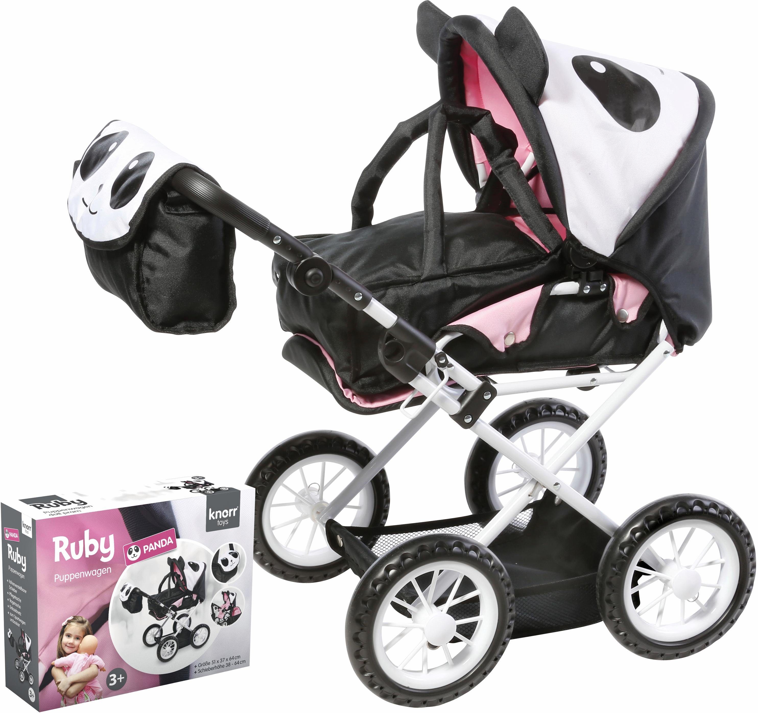 Knorrtoys® Kombi-Puppenwagen Ruby - Panda, mit Wickeltasche