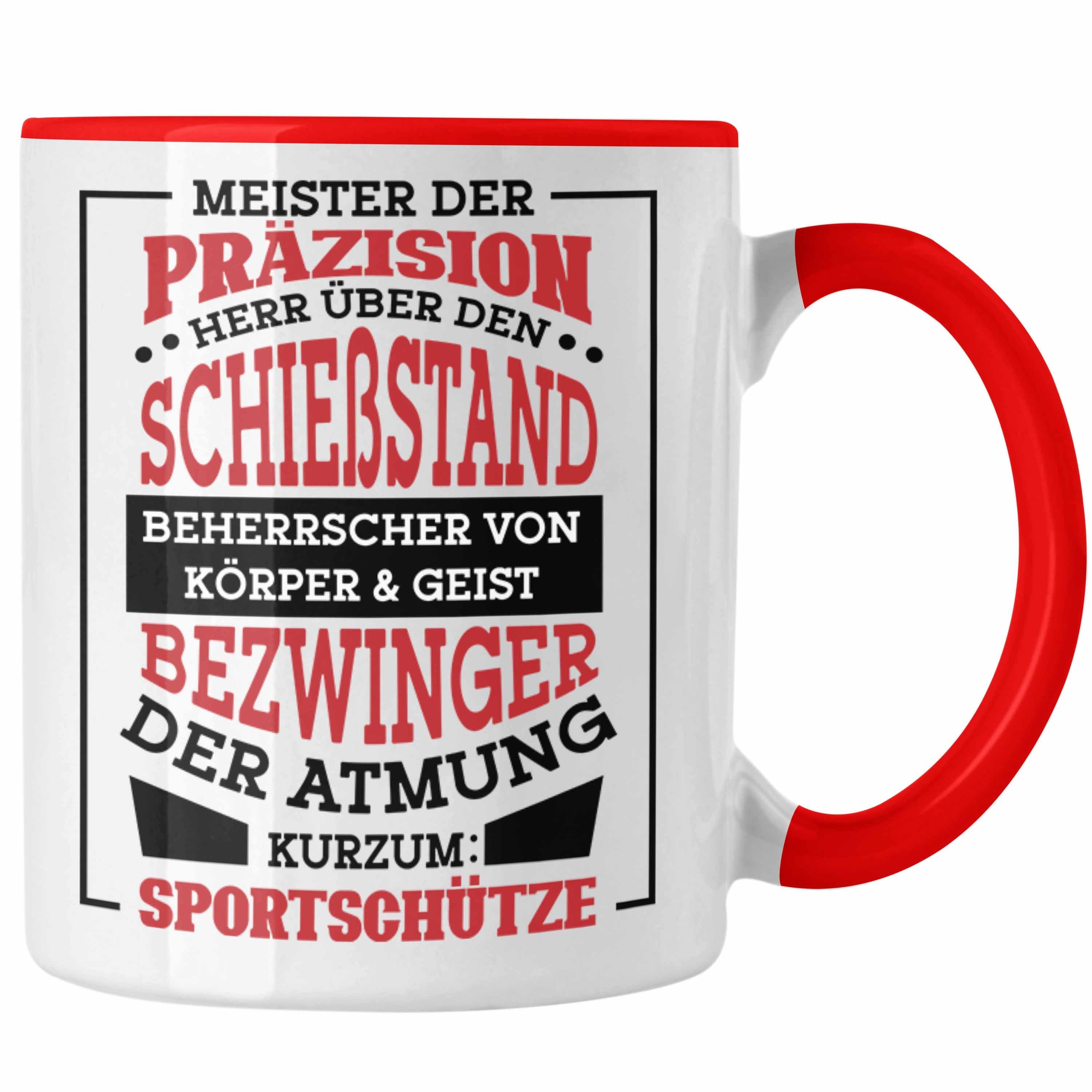 Trendation Tasse Lustige Schießen-Tasse für Sportschützen Geschenk Ich Bin Sportschütze Rot | Teetassen