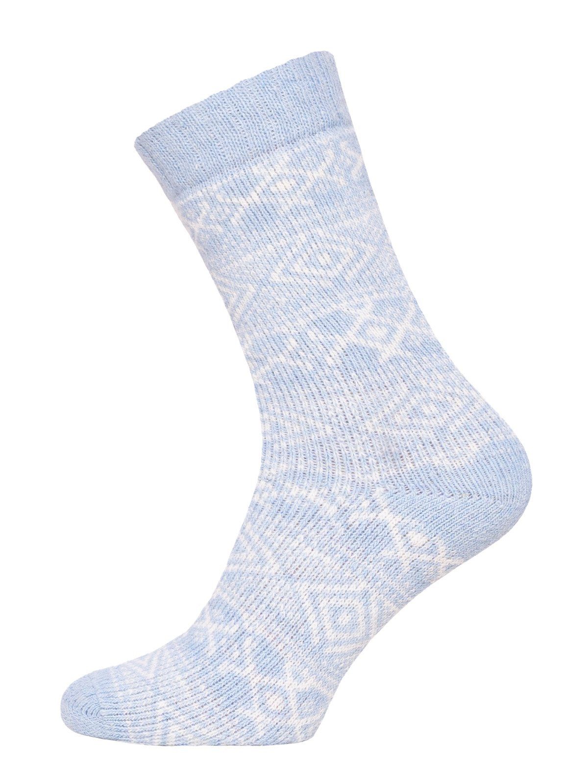 HomeOfSocks Socken Wollsocke Hygge (Wolle, Skandinavisch Design) hellblau - 1 Paar
