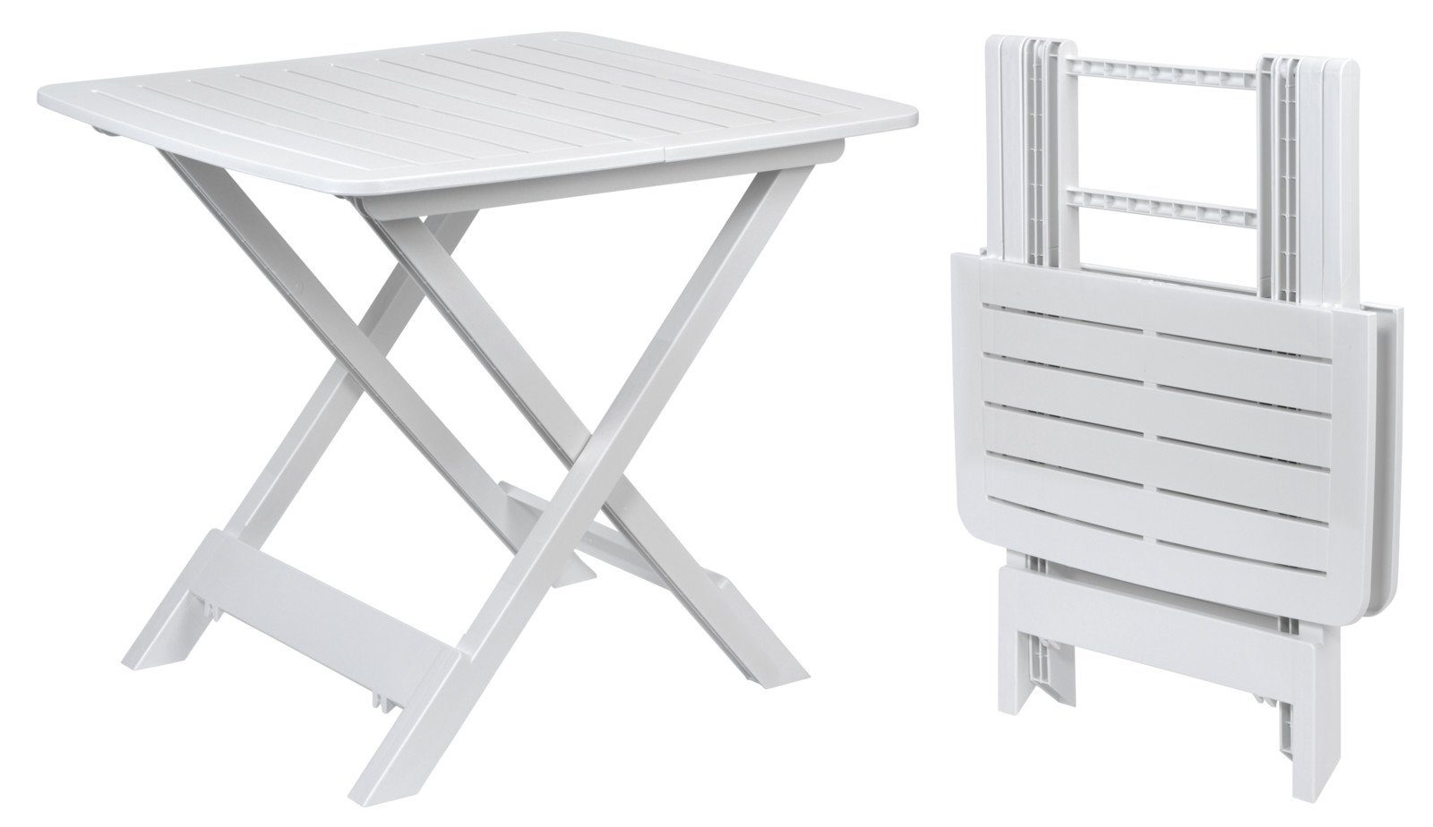 Beistelltisch Campingtisch Klapptisch Kunststoff Klein 50x45x43 cm weiß