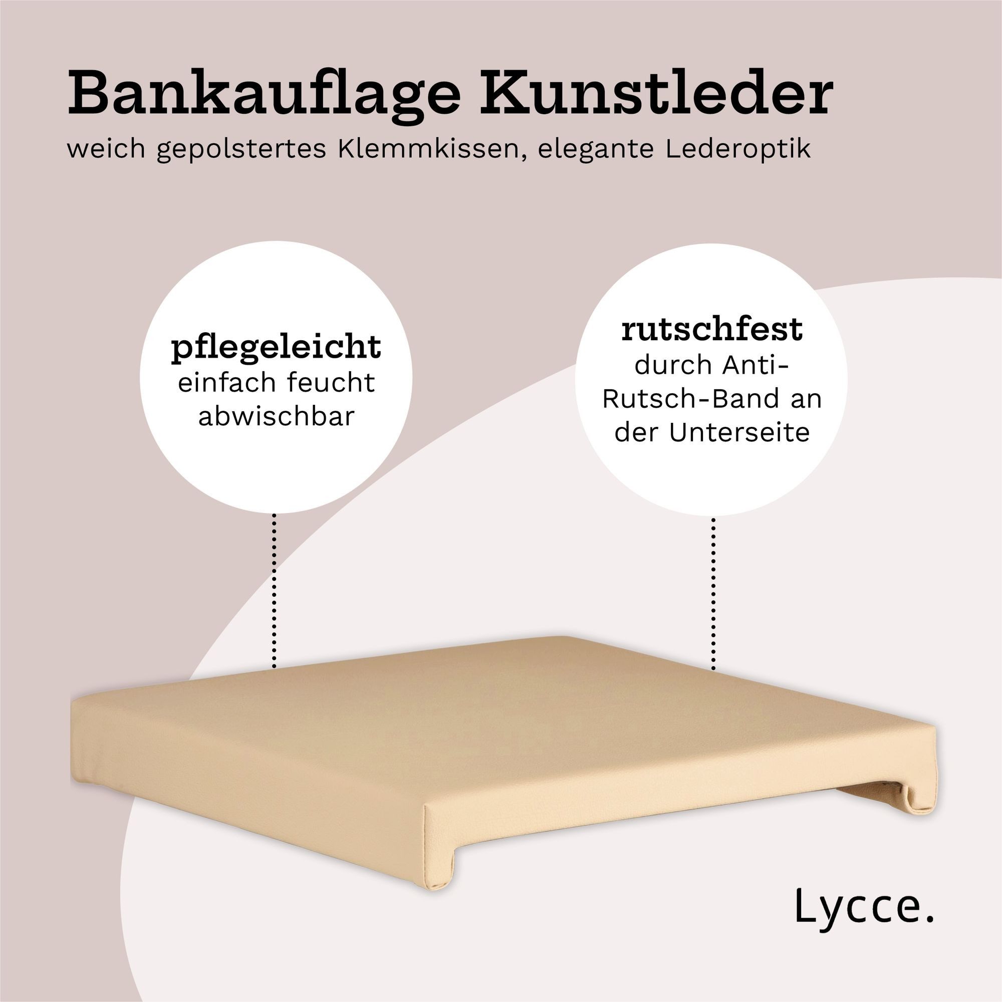 Lycce Bankauflage Bankkissen Klemmkissen Sitzkissen mit 2 Leisten, 40cm Klemmtiefe, (1 St), verrutscht nicht, mit Klemmfunktion, versch. Farben
