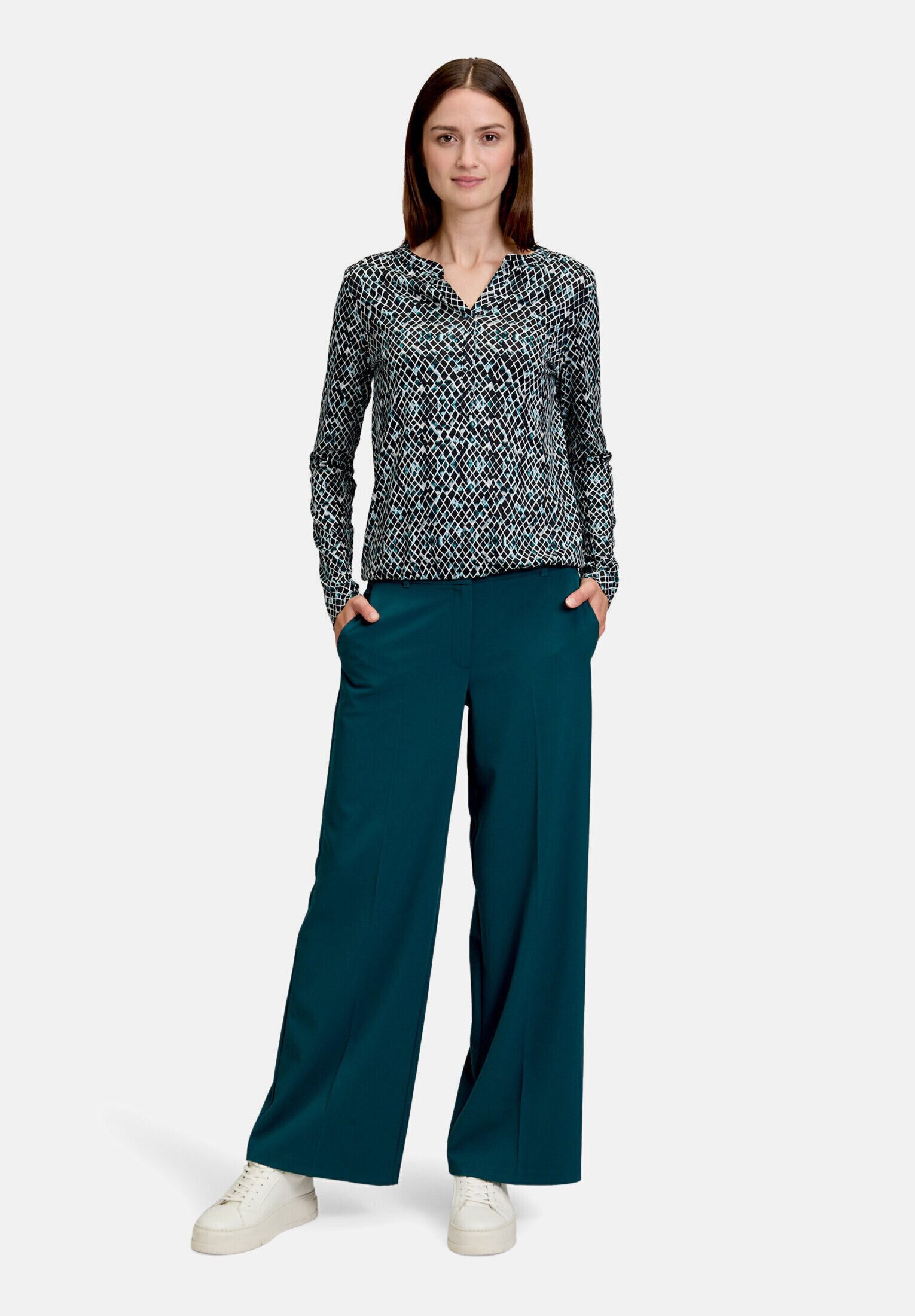 Betty&Co Kurzarmshirt Damen mit verdeckter Verschlussleiste (1-tlg)