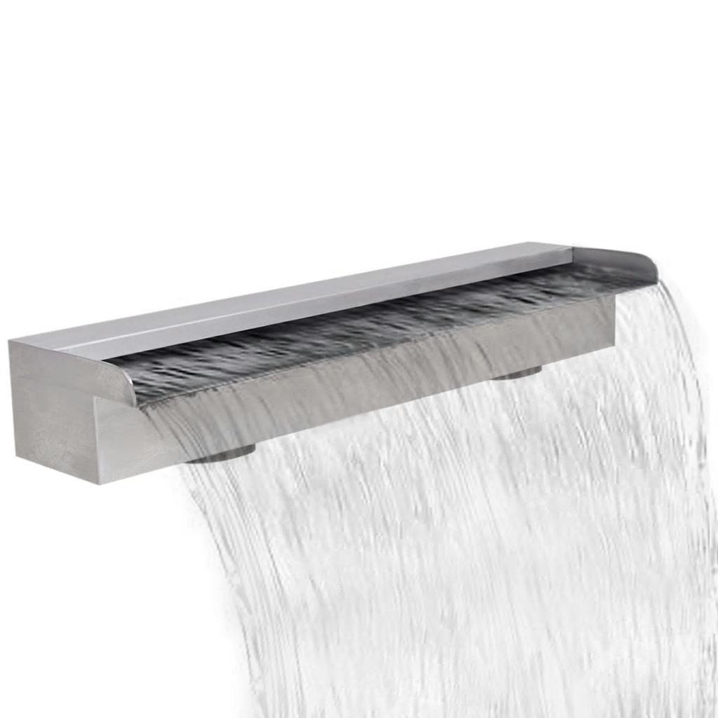 Poolwasserfall Pool-Wasserfall Fontäne Rechteckig Edelstahl 60 cm