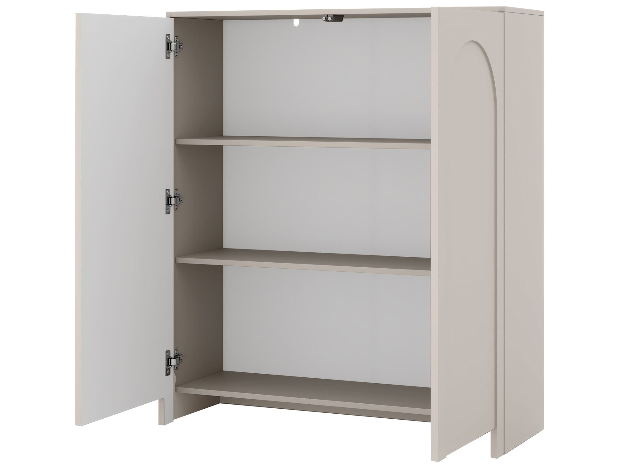 Beautysofa Hochkommode AMARO mit gefrästen Bogenfronten und Push-to-Open (Kommode, in trendiger Kaschmirfarbe), Breite: 103,5 cm