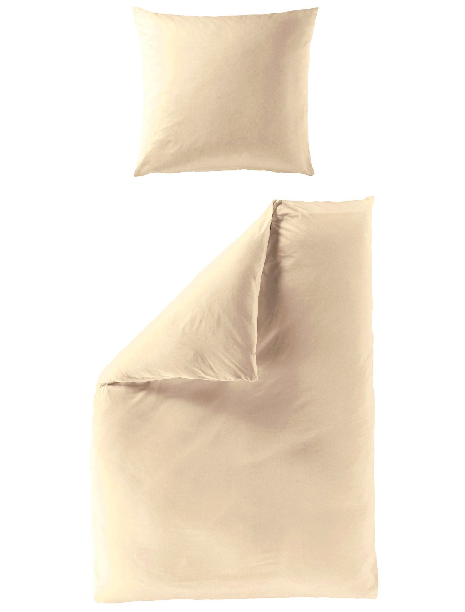 JACK Bettwäsche JACK by Bierbaum Uni Fein Biber Bettwäsche einfarbig Creme, Microfaser, 2 teilig, 135x200/155x220/200x200/240x220cm, Reißverschluss, 100% Baumwolle