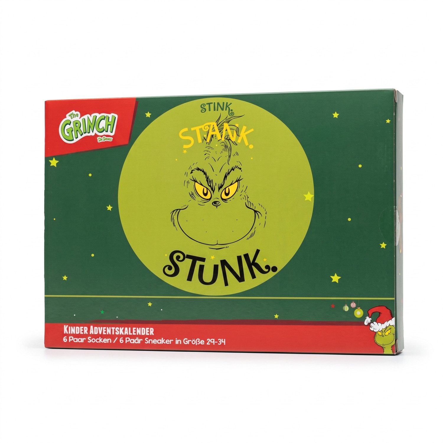 Sockswear Freizeitsocken The GRINCH - KINDER Adventskalender 12 Paar Socken 29-34 Style - GRÜ