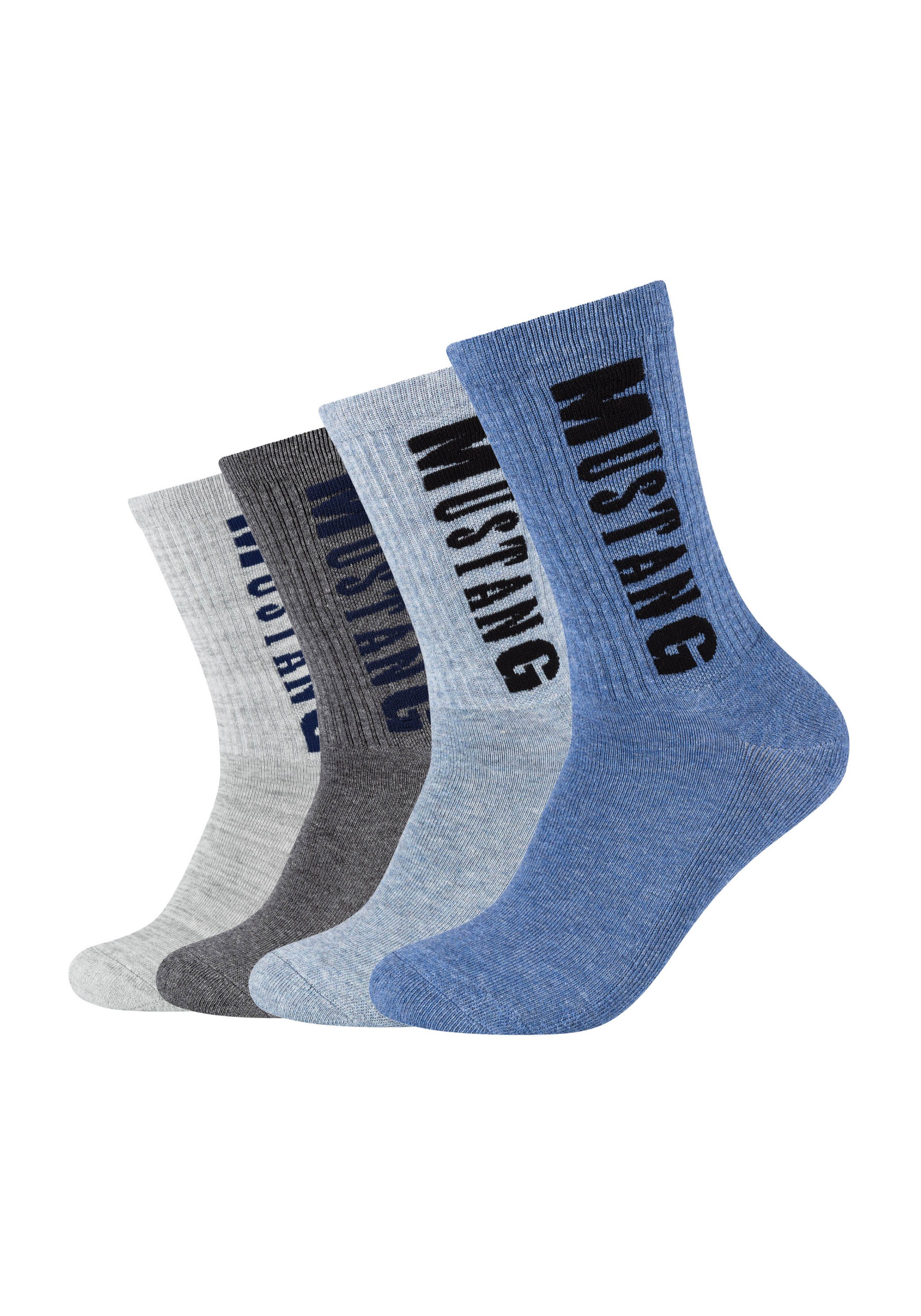 MUSTANG Socken casual (4 Paar) weicher Komfortbund, atmungsaktiv