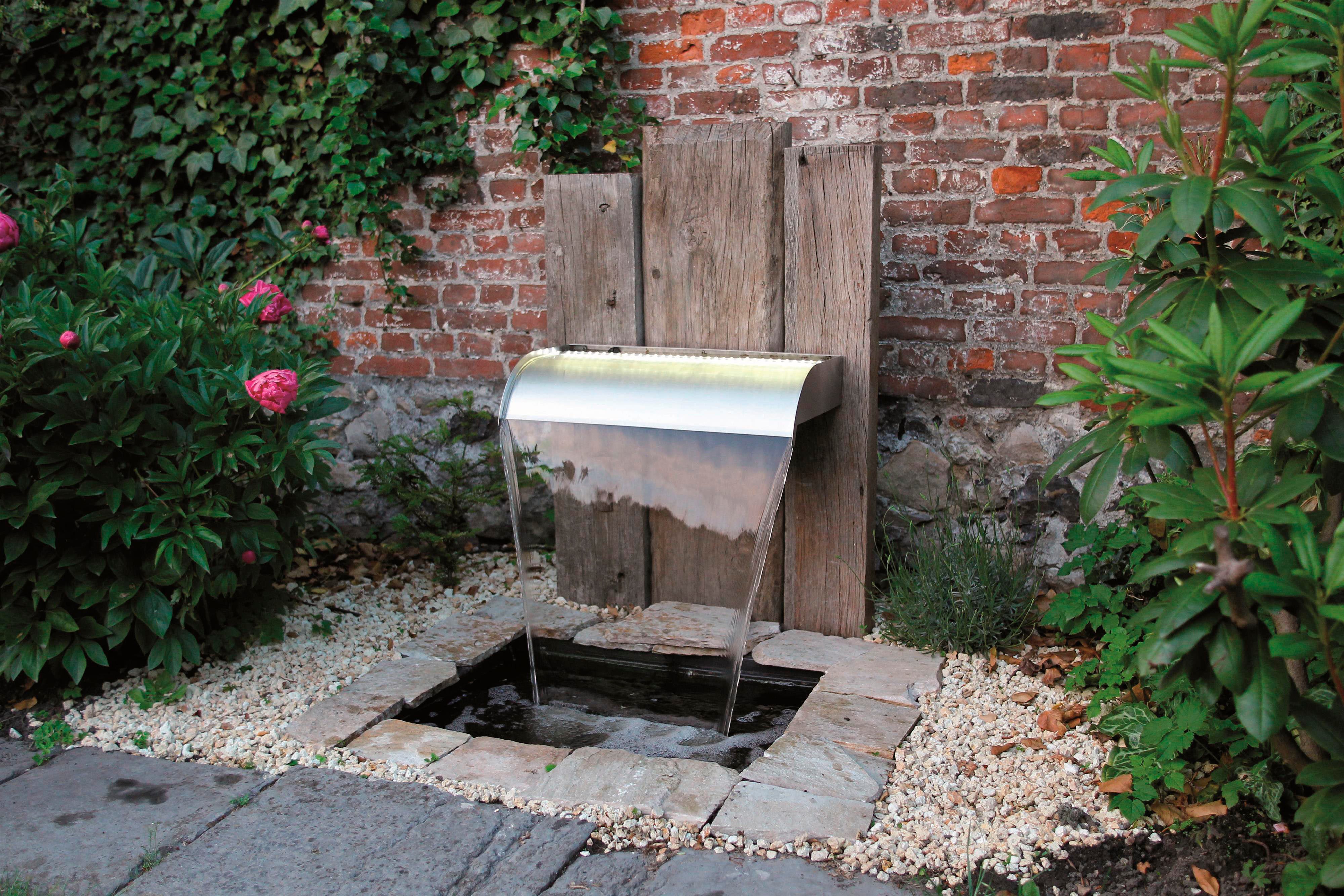 Ubbink Wasserfall Nevada 60 - LED, Edelstahl, mit LED-Leiste