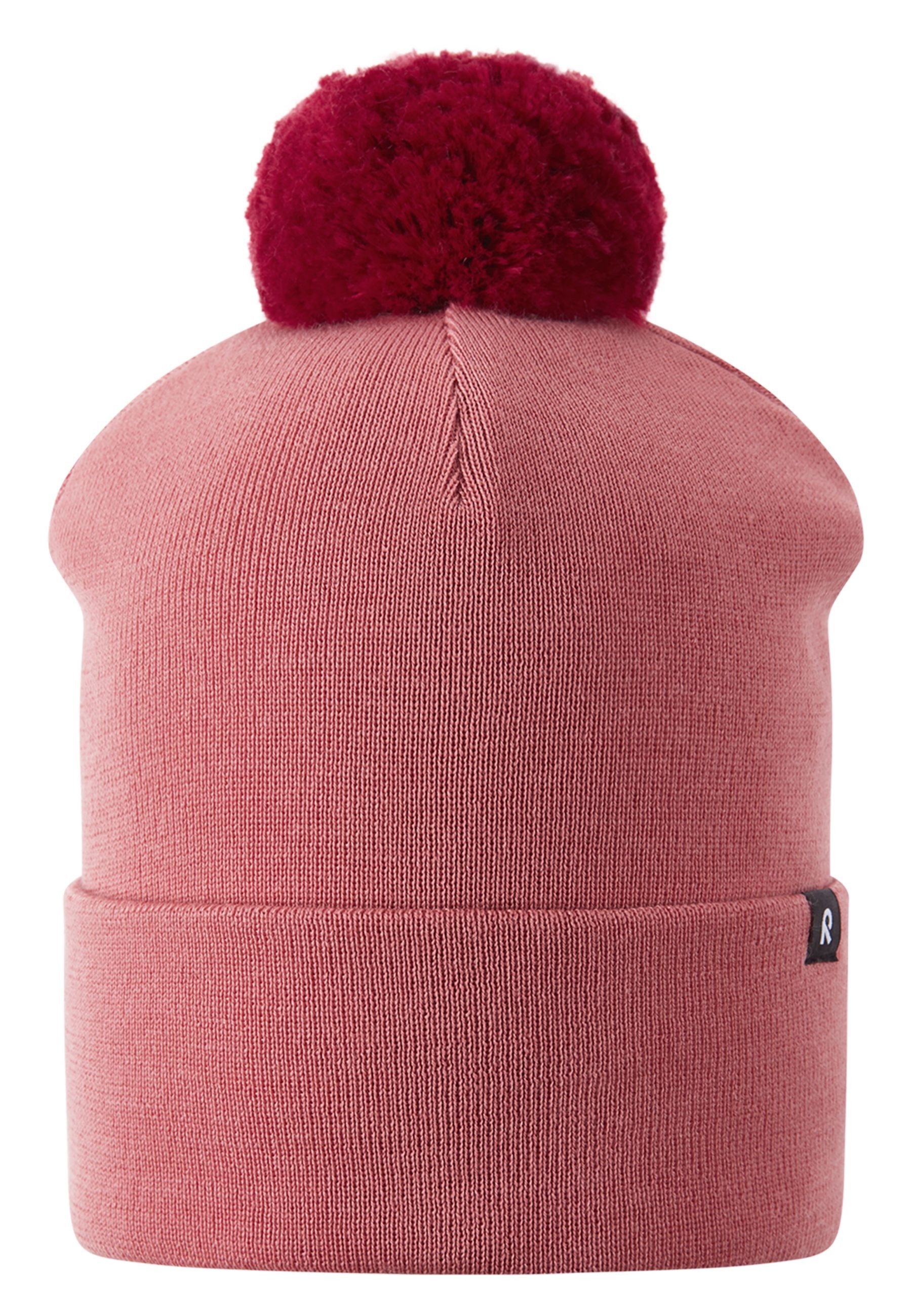 reima Beanie OMASI Bommelmütze Weiche, warme Beanie aus einer Wollmischung, doppelt gestrickt