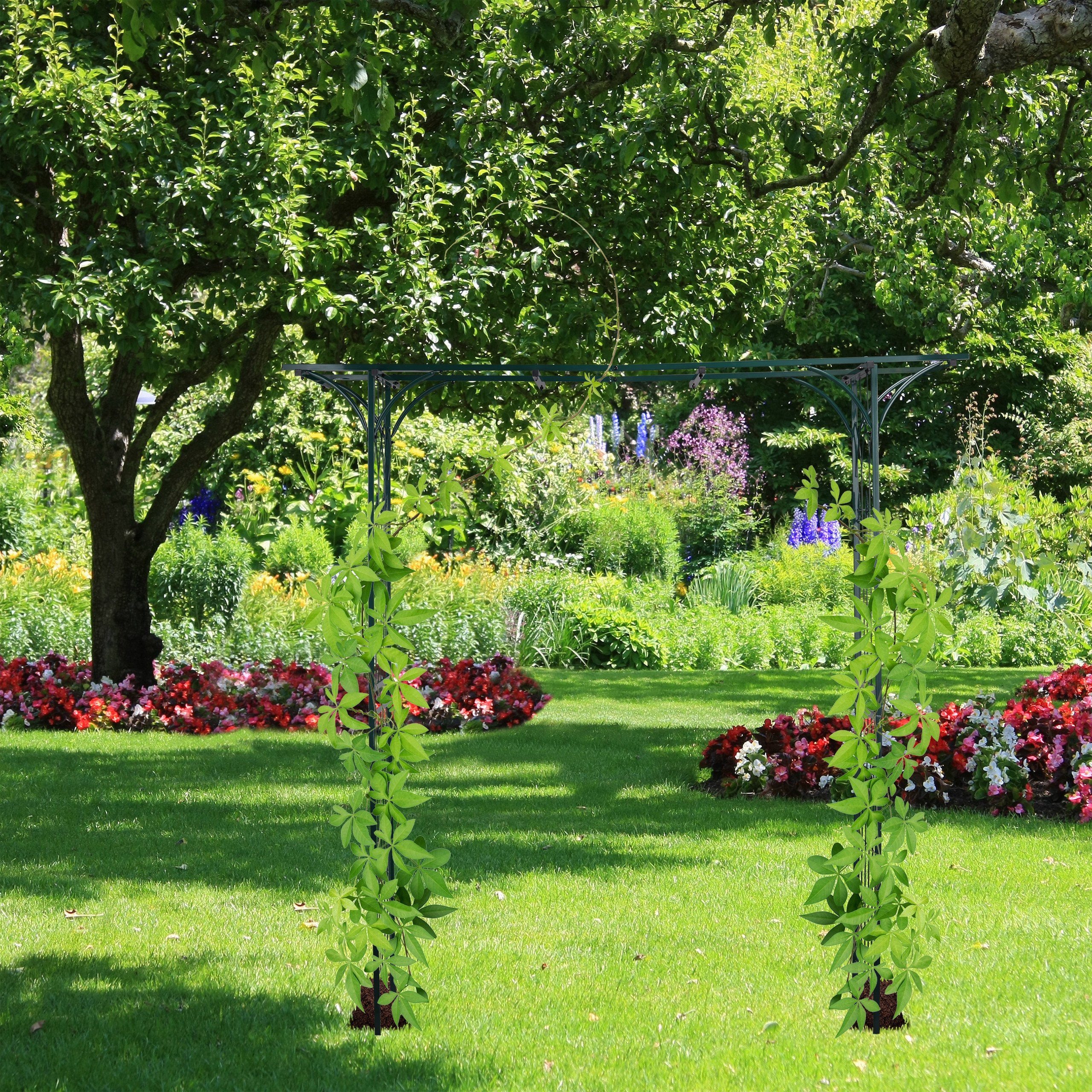 relaxdays Rosenbogen Metall eckig