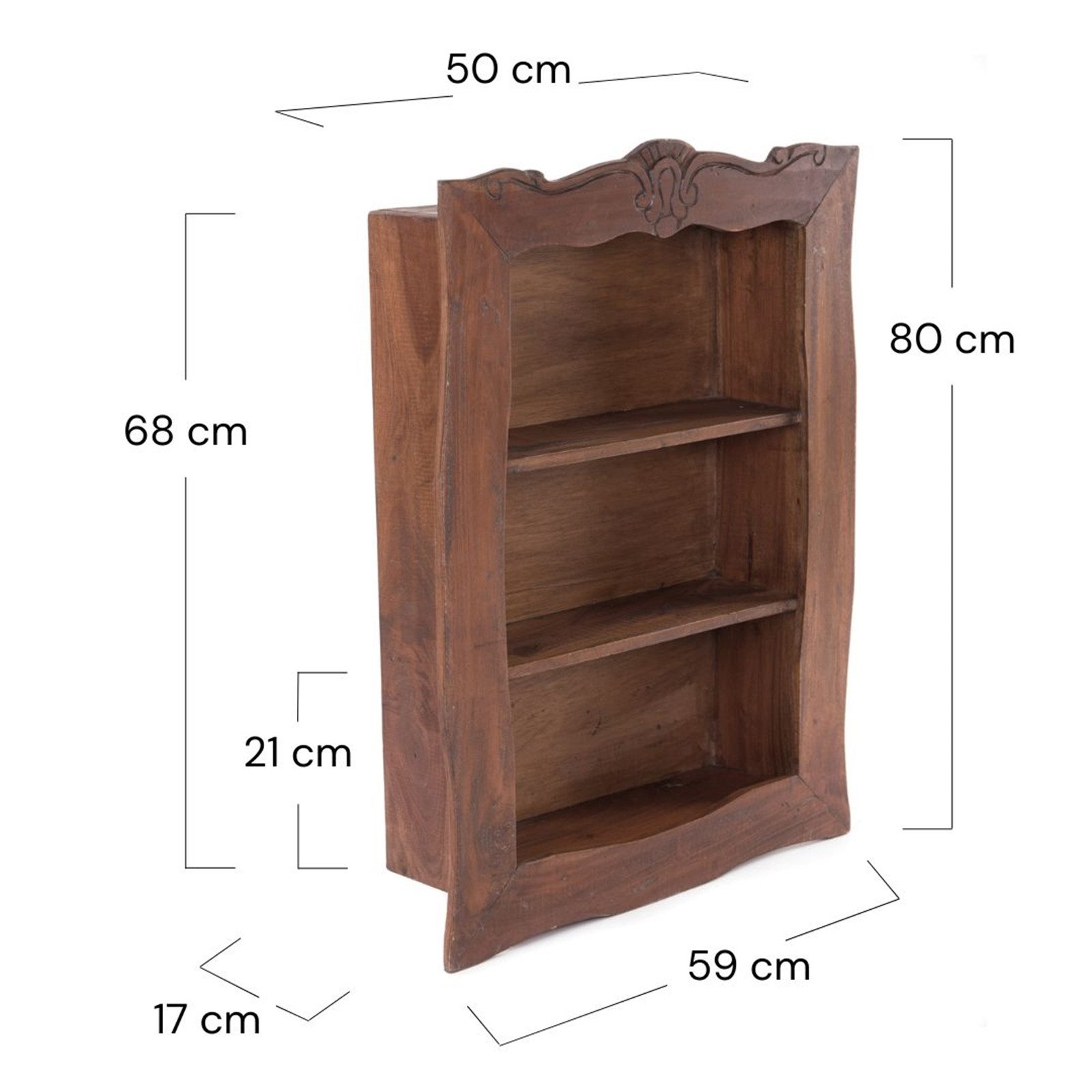 DESIGN DELIGHTS Wandregal WANDREGAL "CLEA", Altholz massiv, 80 cm, Hängereg günstig online kaufen