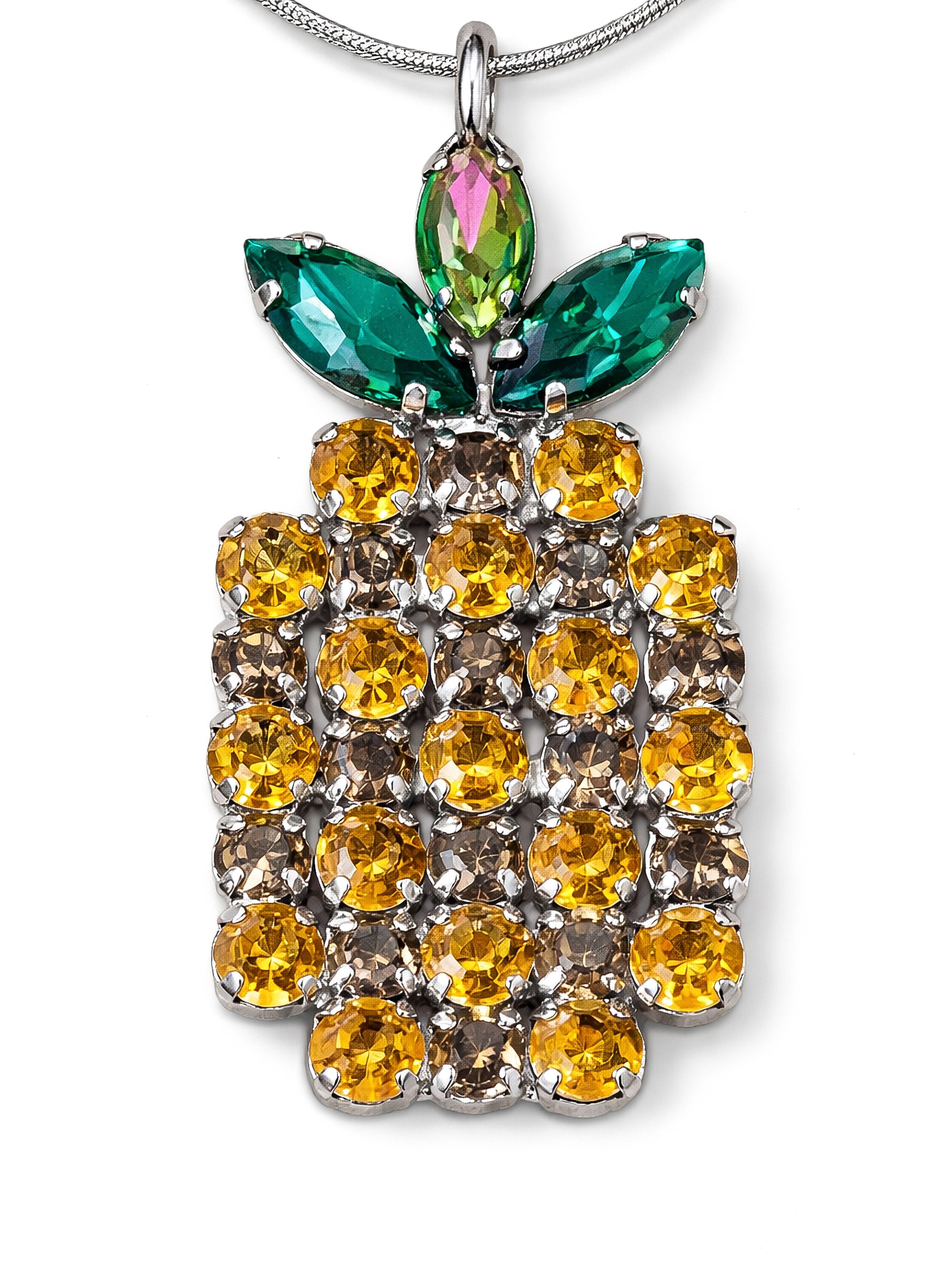 COLLEZIONE ALESSANDRO Lange Kette Ananas, mit großem Anhänger in Form einer Ananas – Bild 3 von 3