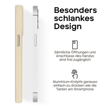 wiiuka Smartphone-Hülle skiin MACARON Handyhülle für iPhone 14, Handgefertigt - Deutsches Leder, Premium Case