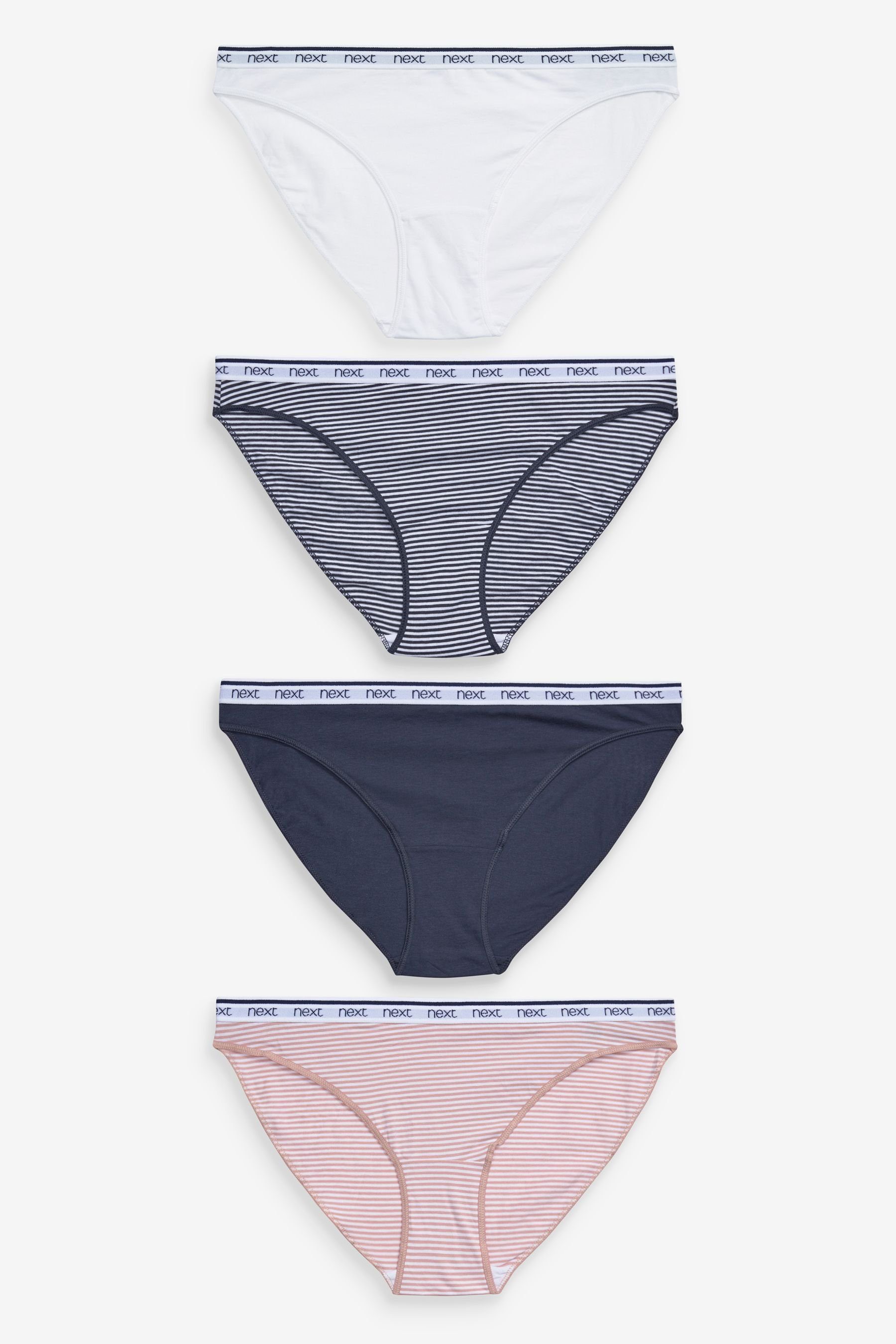 Slip Slips mit hohem Beinschnitt und Logo, 4er-Pack