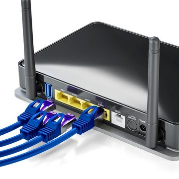 deleyCON deleyCON 1m RJ45 Patchkabel SFTP PiMF Netzwerkkabel mit CAT7 Rohkabel LAN-Kabel