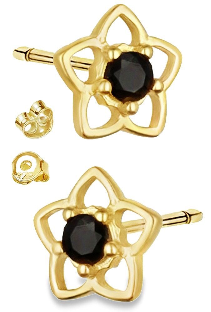 Limana Paar Ohrstecker 925 Silber Blumen 18k Gold vergoldet Damen Frauen Oh günstig online kaufen