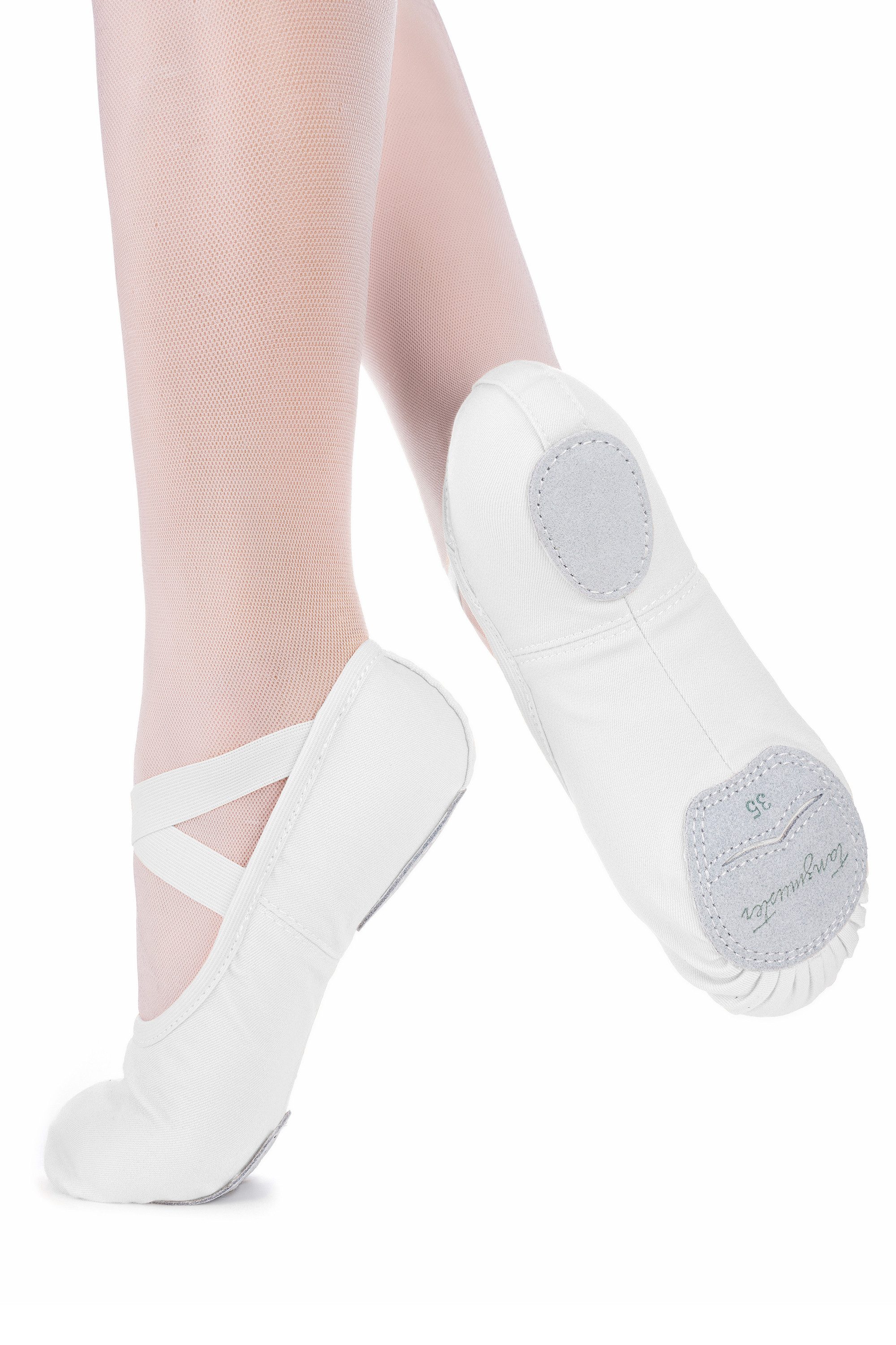 tanzmuster Ballettschuhe Bonnie aus 4-Wege Baumwollstretch Tanzschuh Ballettschläppchen für Kinder und Erwachsene