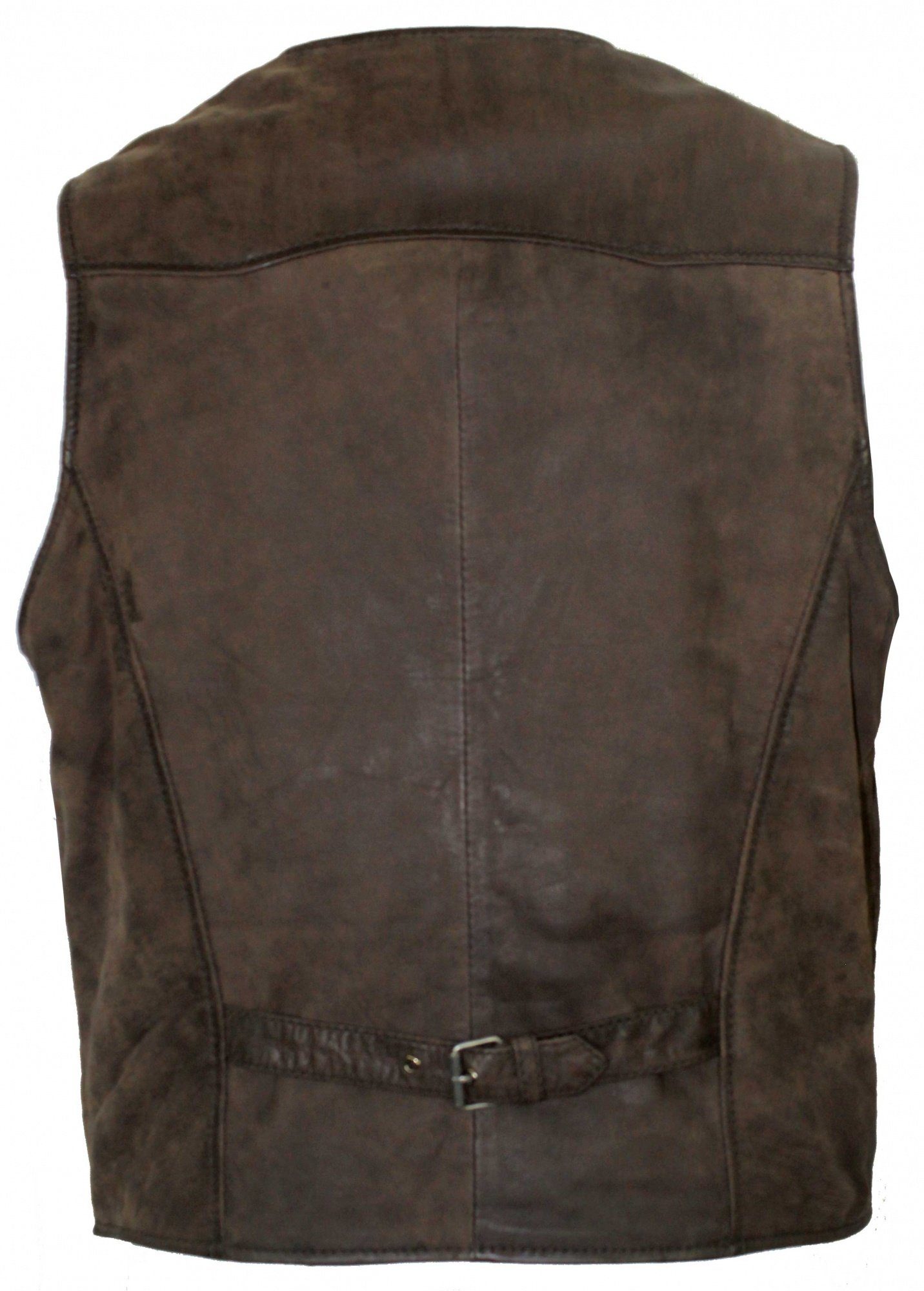 Maddox Lederweste Maddox - Herren Lederweste Lammnubuk Leder dunkelbraun