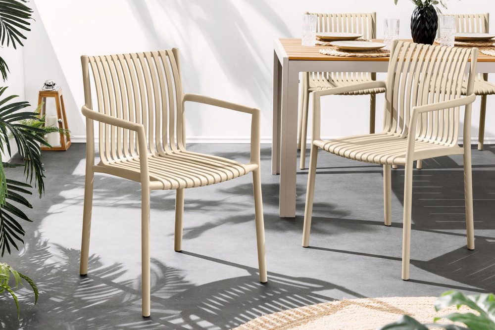 riess-ambiente Gartenstuhl STUDIO ITALIA greige · wetterfester Stapelstuhl für In-/Outdoor (Einzelartikel, 1 St), pflegeleichter Balkonstuhl · leichtes Design · stabil · für Terrasse