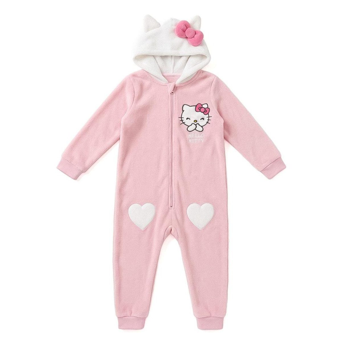Hello Kitty Pyjama Kinder Schlafanzug mit Applikationen Nacht Zuhause gemütliche Abende