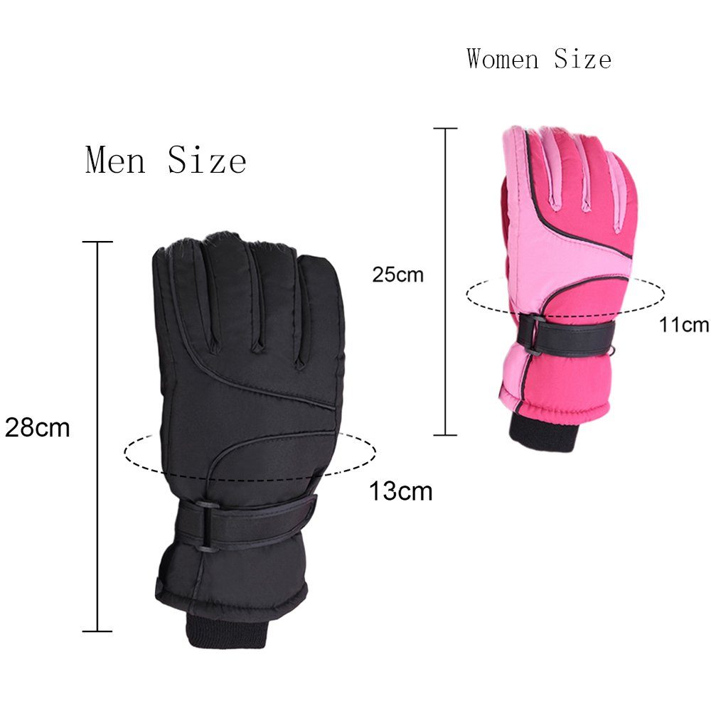 LAPA Wasserdicht Winddichte Winterhandschuhe Sporthandschuhe Damen Anti-Rutsch Laufen (Paar) Skihandschuhe Radfahren Warm Fahrradhandschuhe HOME Touchscreen Outdoor Herren Männer-Schwarz