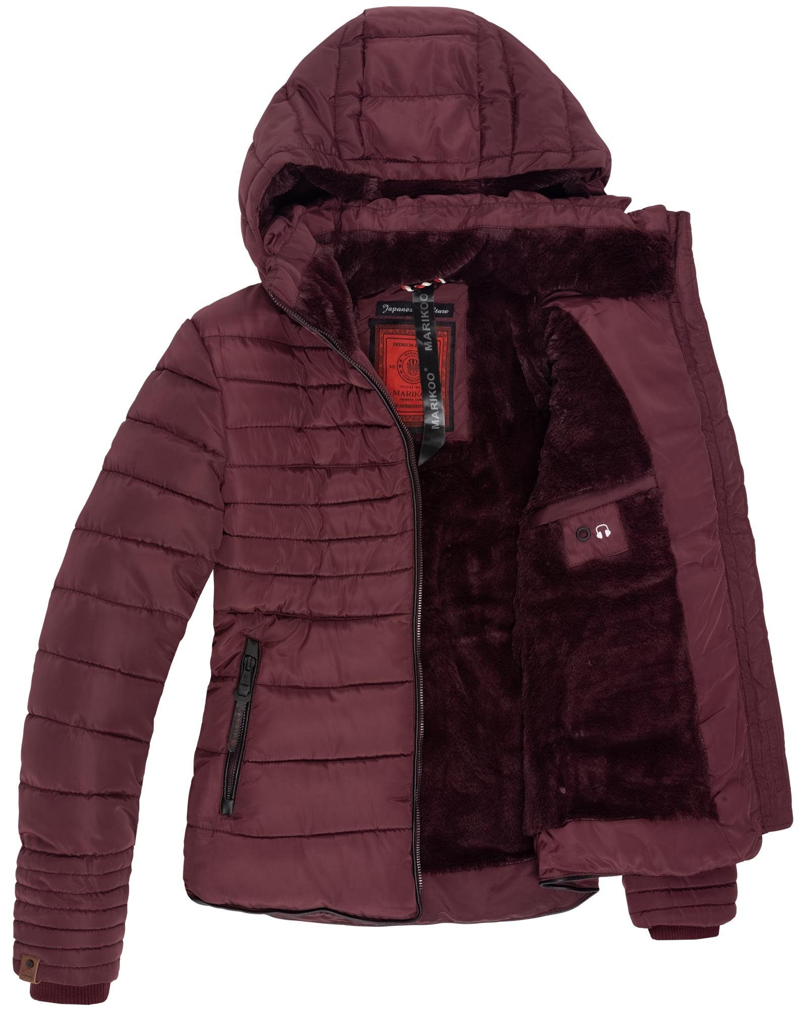 Marikoo Winterjacke Amber stylische Steppjacke mit Teddyfutter – Bild 4 von 5