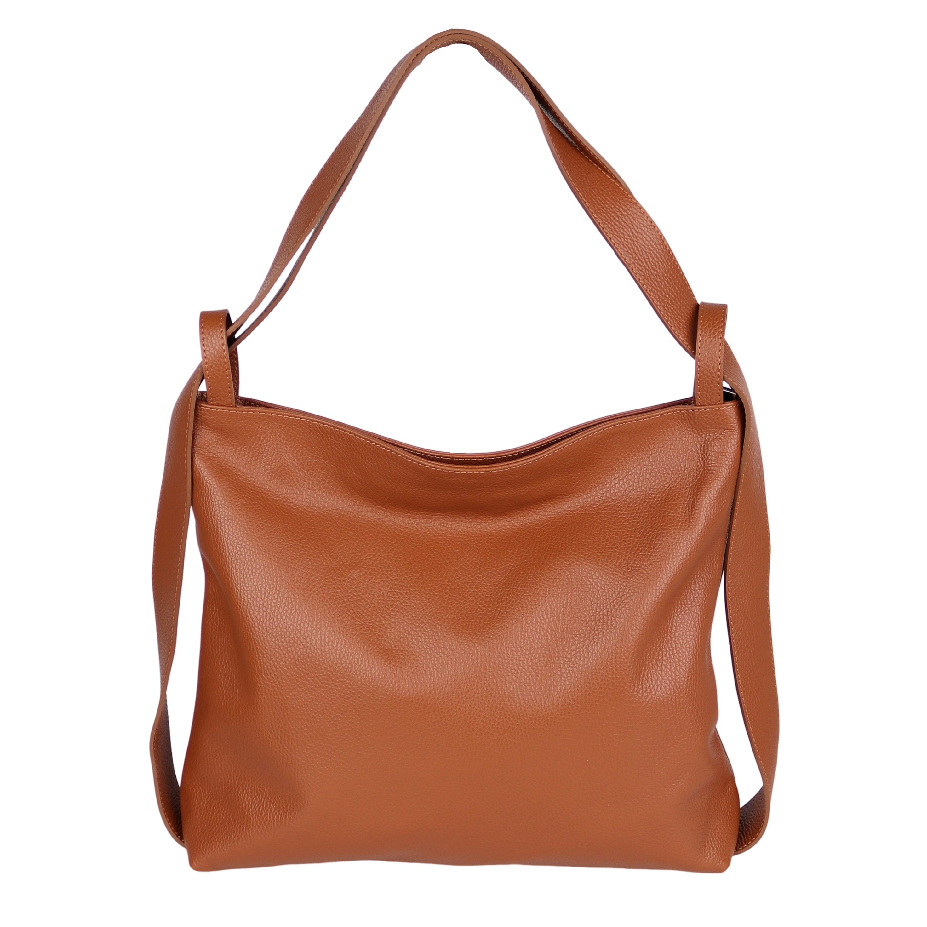 MIRROSI Beuteltasche aus Echtleder, Made in Italy, Shopper Tasche auch als Rucksack 2 in 1, Tragetasche (47x37x9cm) mit viel Stauraum