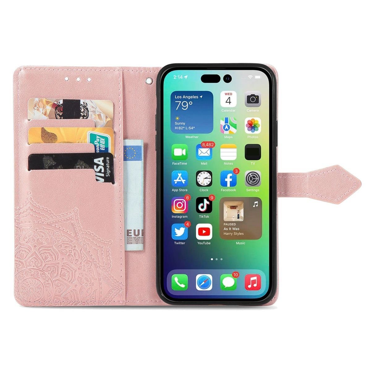 König Design Handyhülle Apple iPhone 15 Pro Max, Schutzhülle Schutztasche Case Cover Etuis Wallet Klapptasche Bookstyle