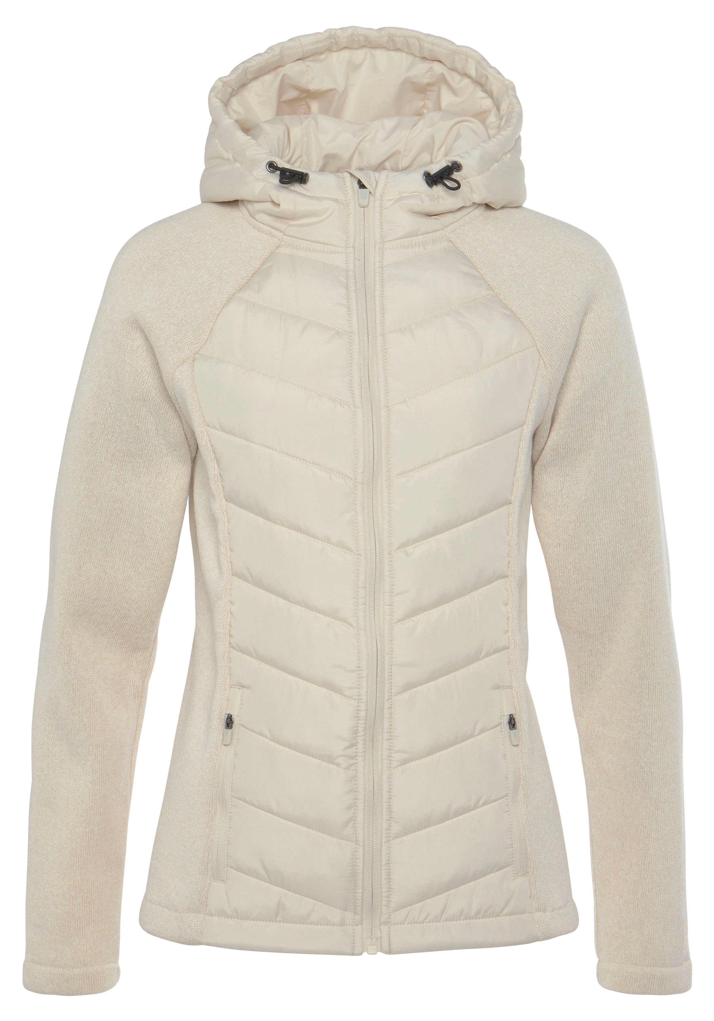 Vivance Steppjacke mit Strickfleece-Ärmeln beige