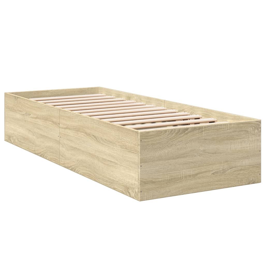 furnicato Bettgestell Sonoma-Eiche 90x190 cm Holzwerkstoff günstig online kaufen