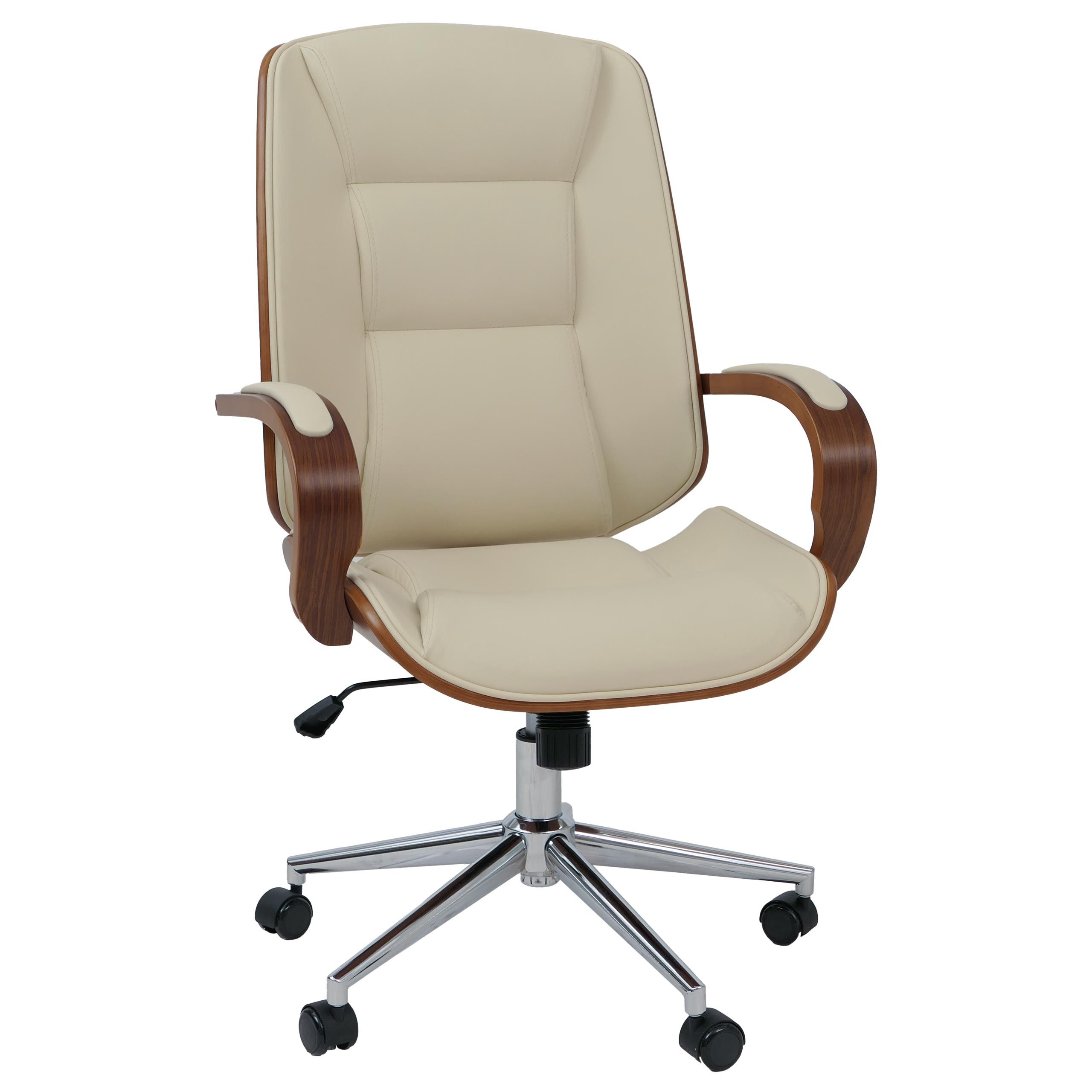 MCW Bürostuhl MCW-O83, Elegantes Design aus Bugholz, um 360° drehbar, mit Rollen