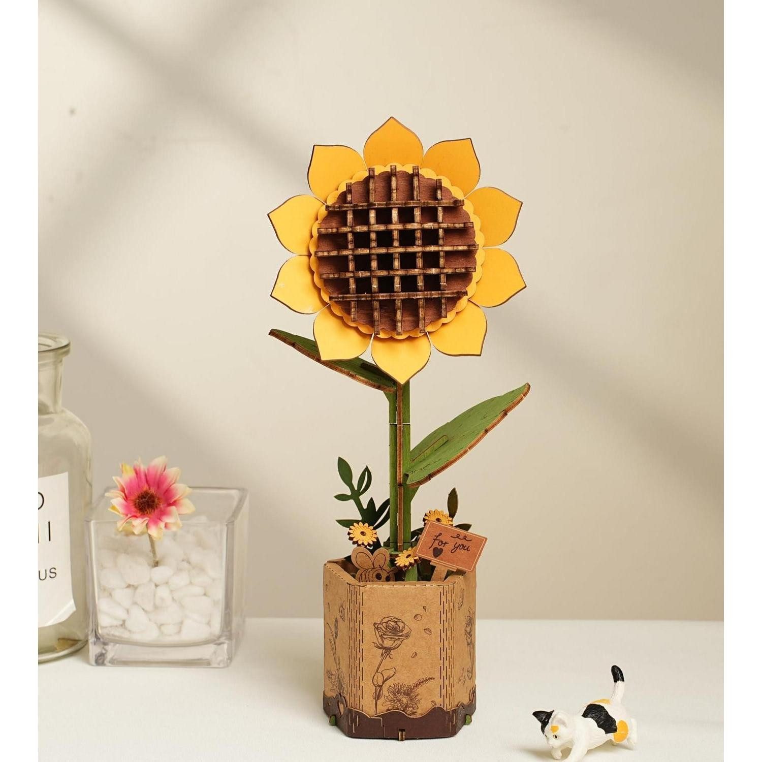 LuxusKollektion 3D-Puzzle 3D Holzblumen Puzzle Sonnenblume, Puzzleteile