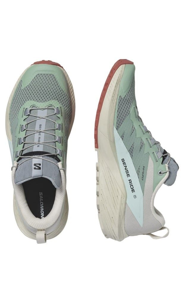 Salomon Sense Ride 5 beige/blau/mint Damen Laufschuh