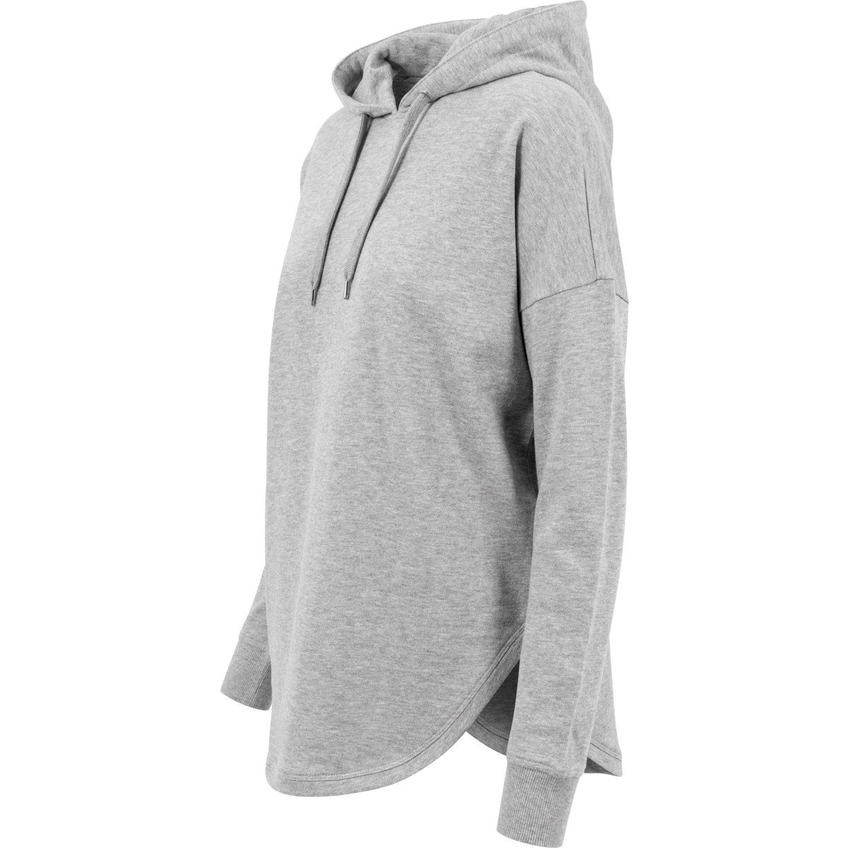 Damen Sweater Kapuzensweater Modisch Oversized Kapuzen abgerundeter / Build Kapuzenpullover Brand / Saum grau Your Hoody