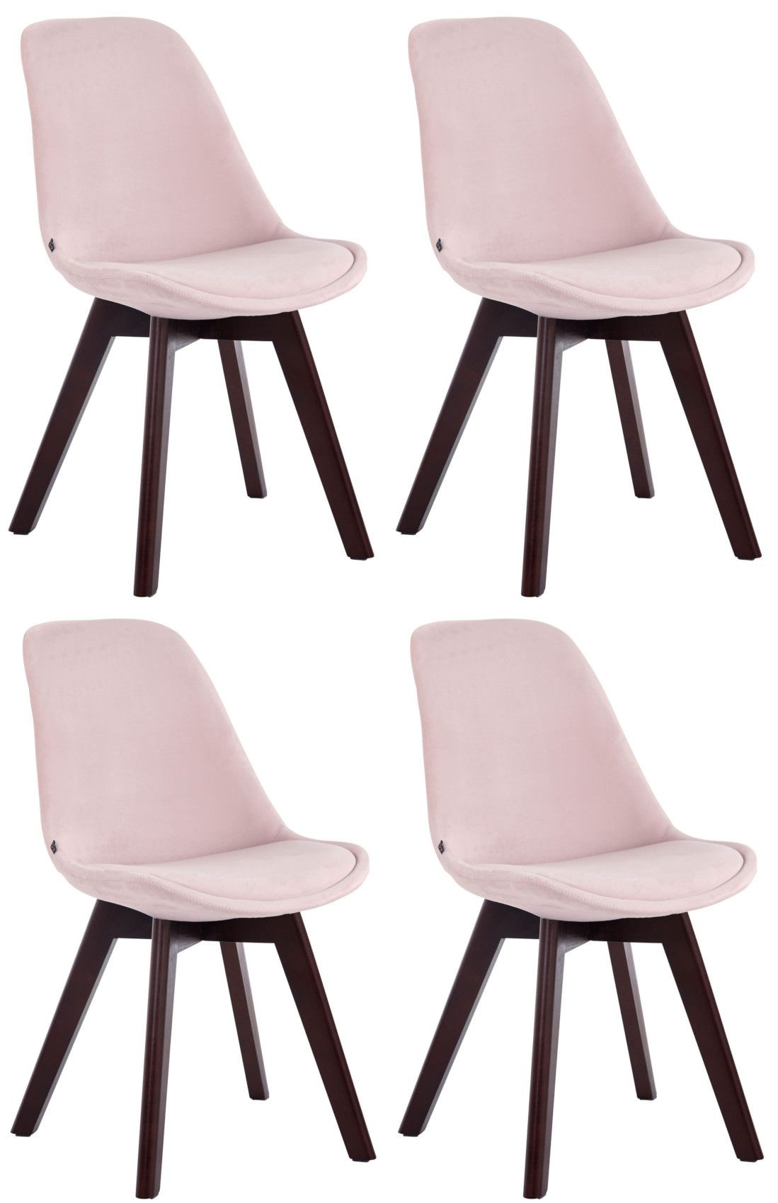 TPFLiving Besucherstuhl Bornova Two (Pflegeleichte Oberflächen & robuste Materialien, 4 St), Maße (TxBxH): 55 x 48 x 84cm - Farbe: pink