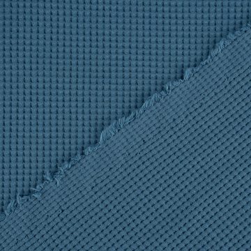 SCHÖNER LEBEN. Stoff Organic Bio Waffeljersey Waffelstrick einfarbig jeansblau 1,45m Breite, allergikergeeignet