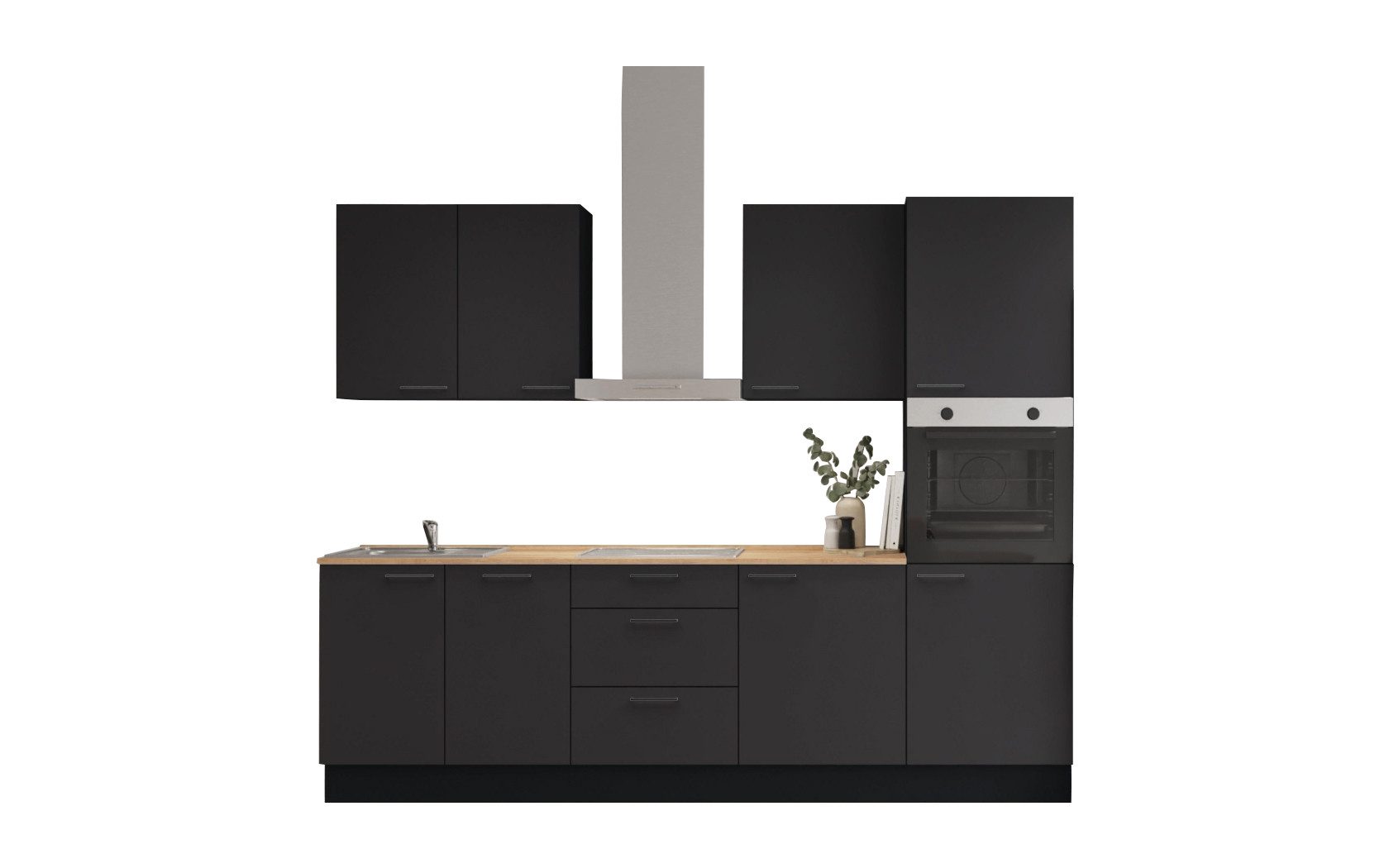 nobilia® Küchenzeile Norr, individuell anpassbar, gratis Küchenplanung mit Profis, (Breite 270 cm), vormontiert, wahlw. mit E-Geräten, inkl. Lieferung