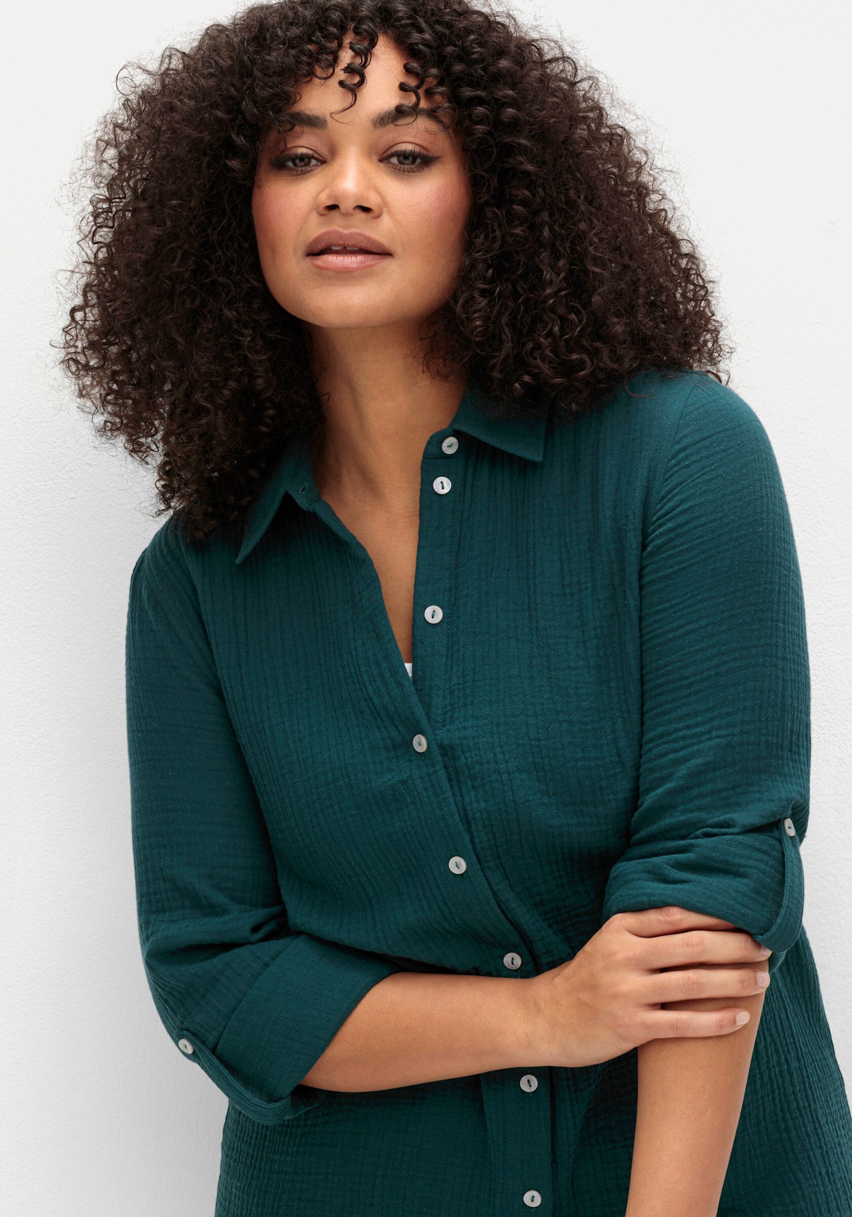Sheego Klassische Bluse Hemdbluse Langarm günstig online kaufen