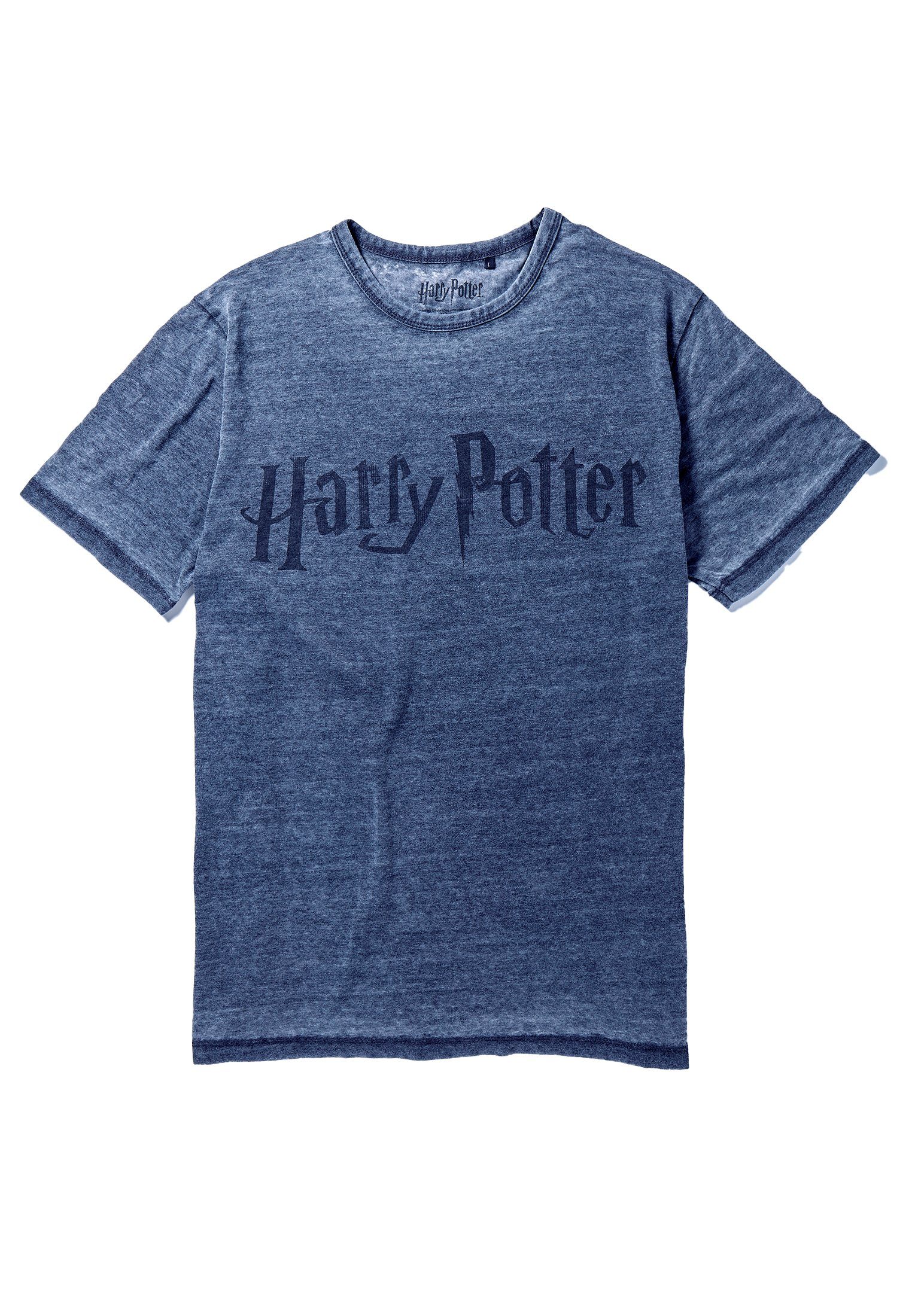 Recovered T-Shirt Harry Potter Classic Logo Blue GOTS zertifizierte Bio-Baumwolle