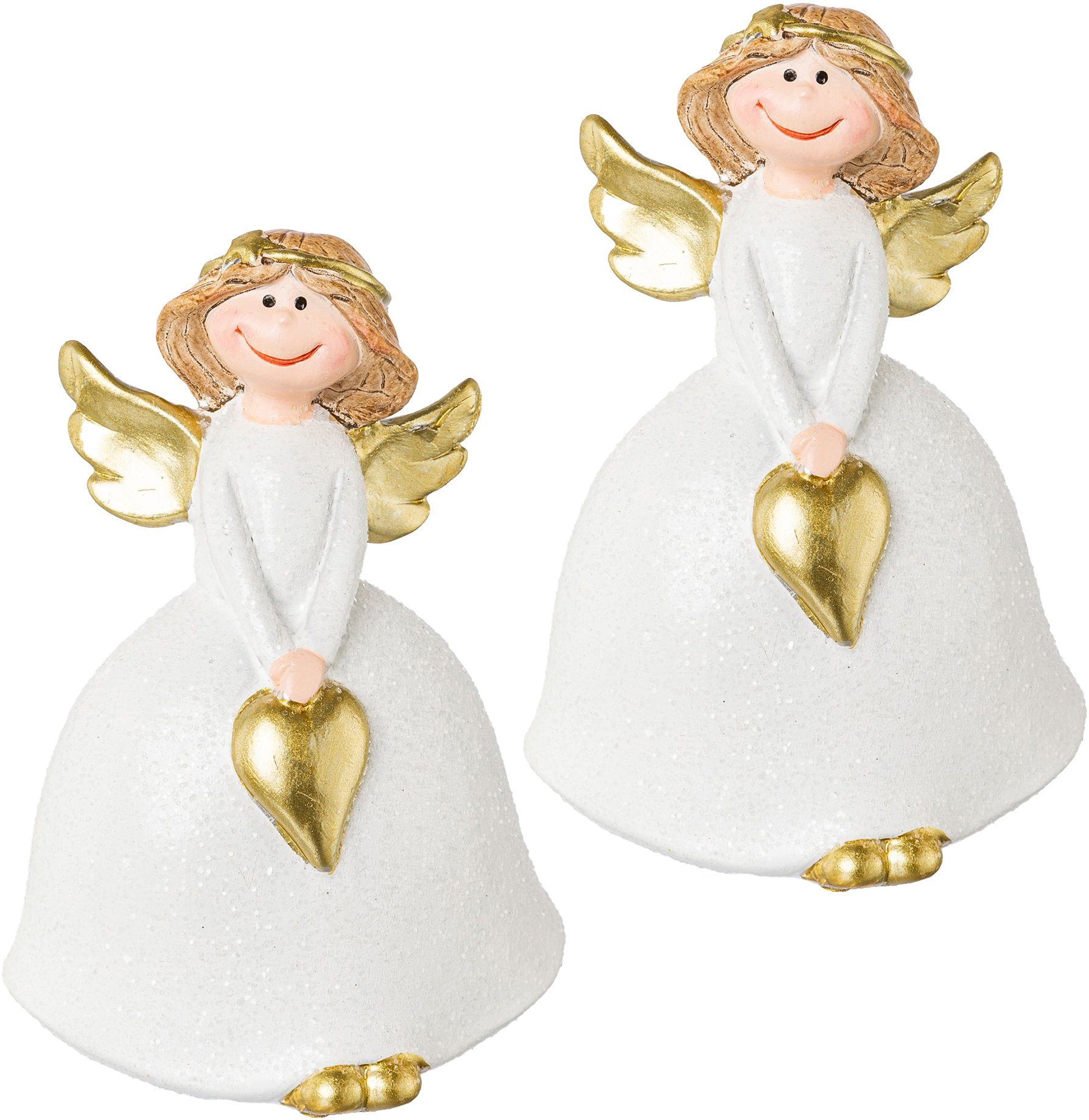 Creativ home Engelfigur Weihnachtsdeko (Set, 2 St), aus Polyresin, Höhe ca. 12,5 cm weiß