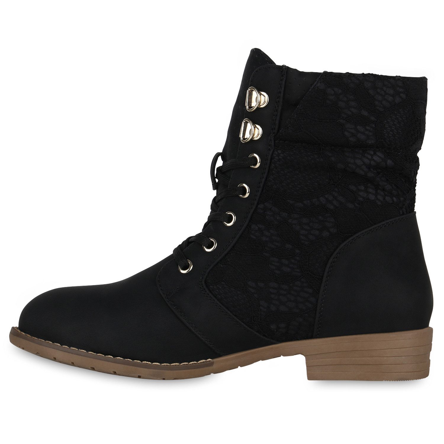 VAN HILL 815442 Schnürstiefelette Damen Schnürstiefeletten Spitze Stiefelet günstig online kaufen