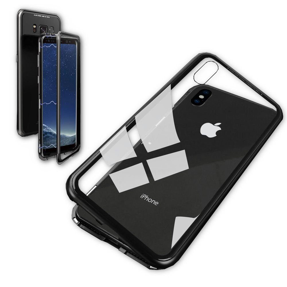 Wigento Handyhülle »Für Apple iPhone XS MAX 6.5 Zoll Magnet / Metall / Glas  Case Bumper Transparent / Schwarz Tasche Hülle Neu« online kaufen | OTTO