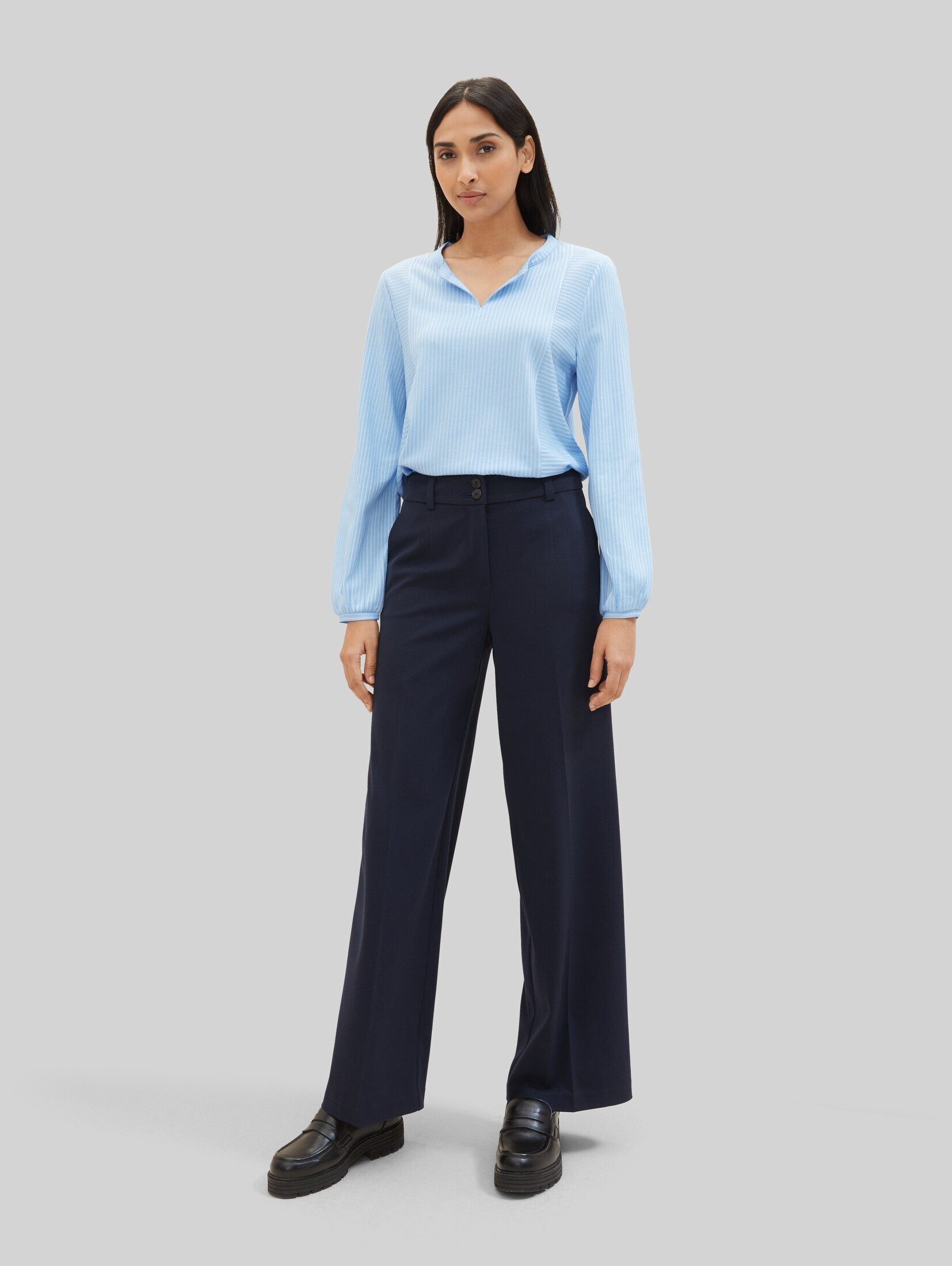TOM TAILOR Langarmshirt T-Shirt Bluse mit Streifenmuster