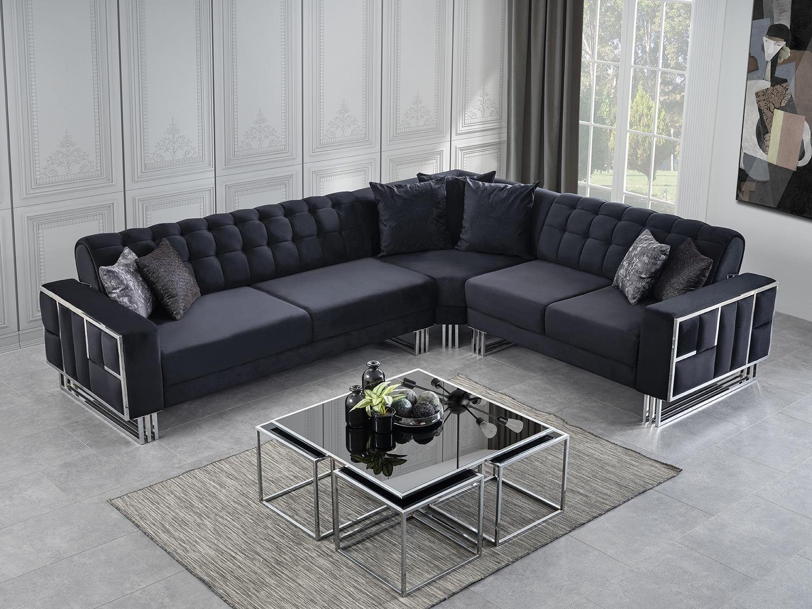 Möbel Ecksofa Eckgarnitur Couch Textil Couchen JVmoebel Luxus Ecksofa Sofa