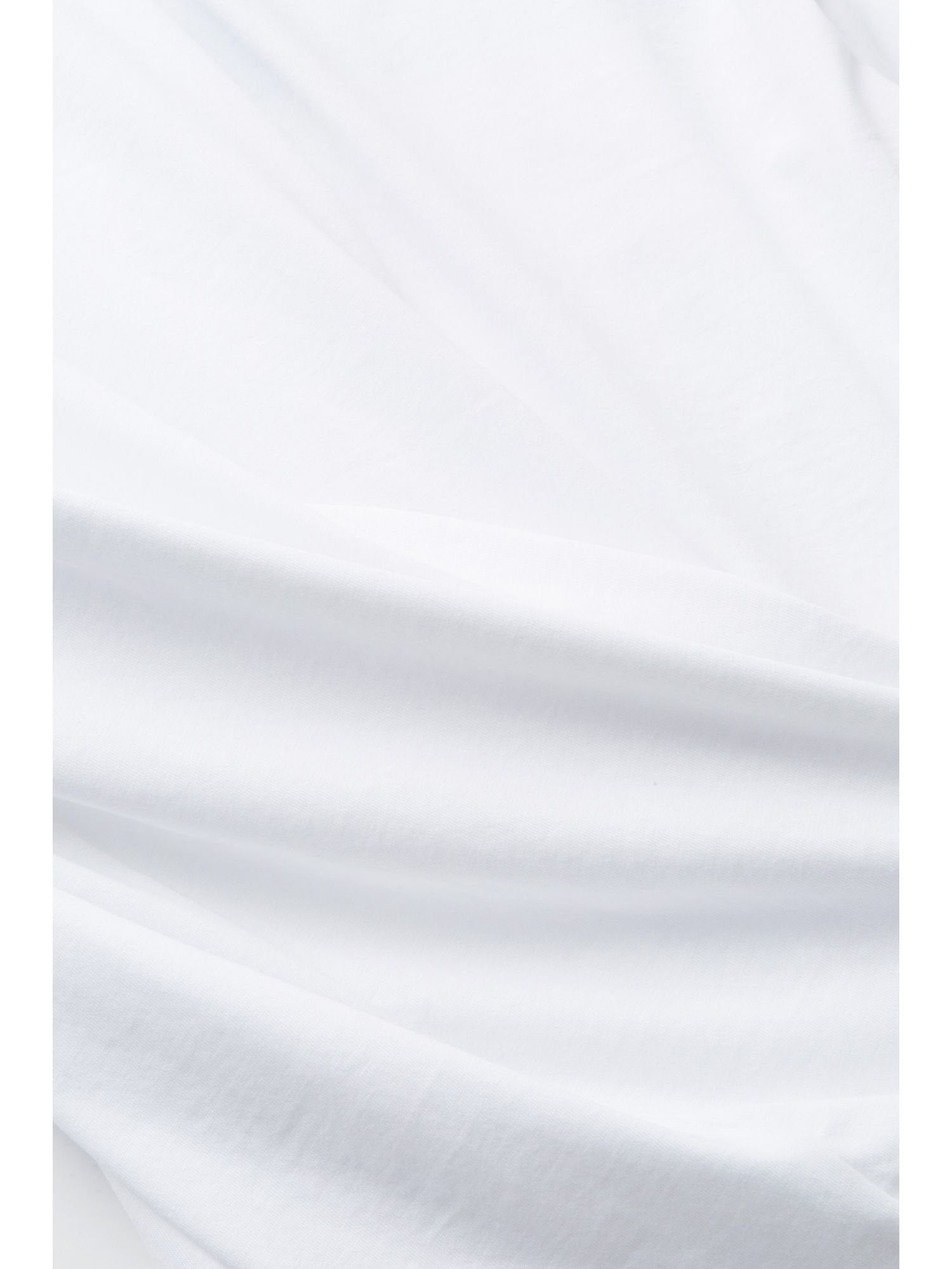 Esprit mit (1-tlg) Baumwoll-T-Shirt WHITE Kontraststreifen T-Shirt