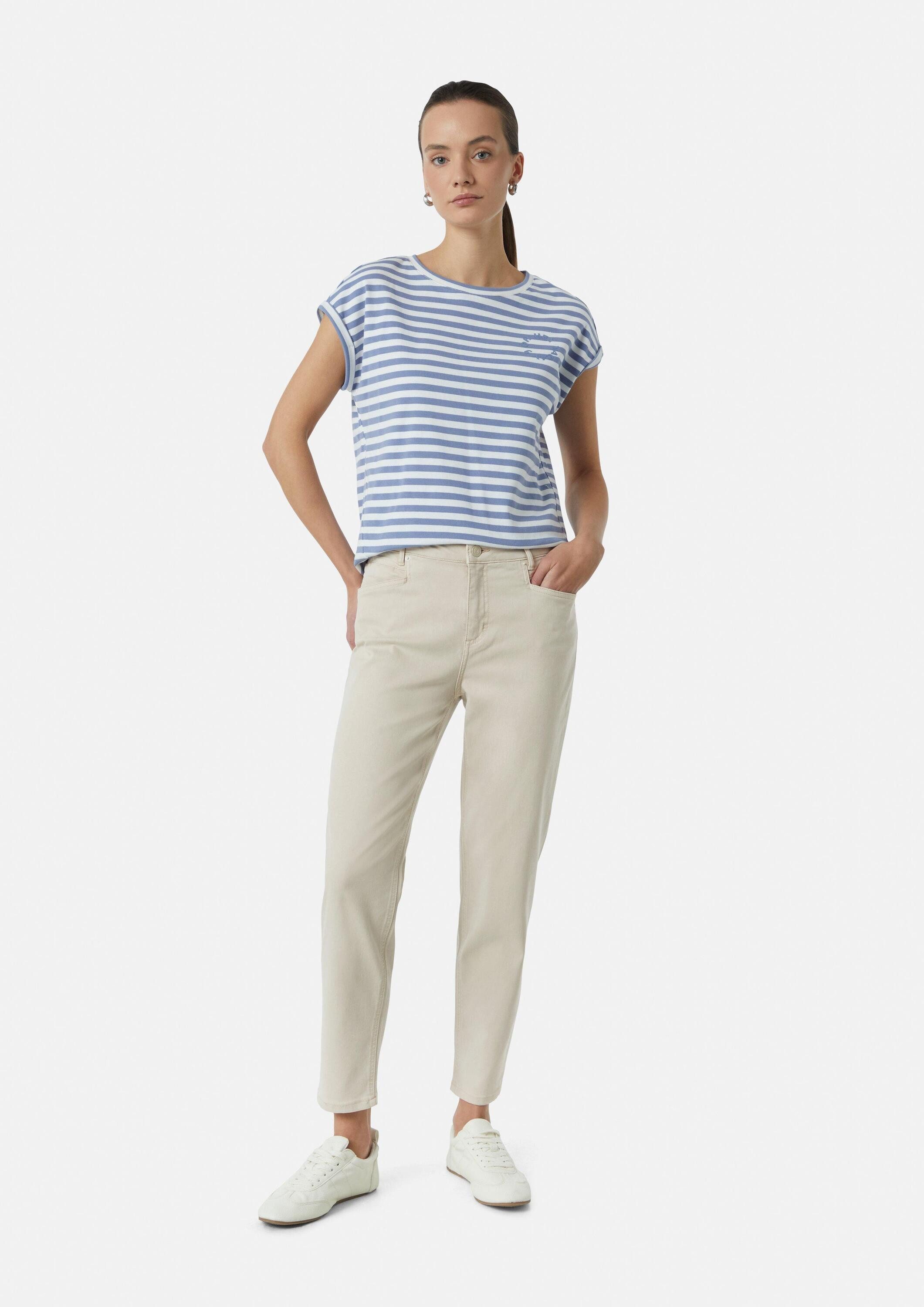 comma 7/8-Hose Hose Elastische Jeans im Slim Fit mit Garment Dye