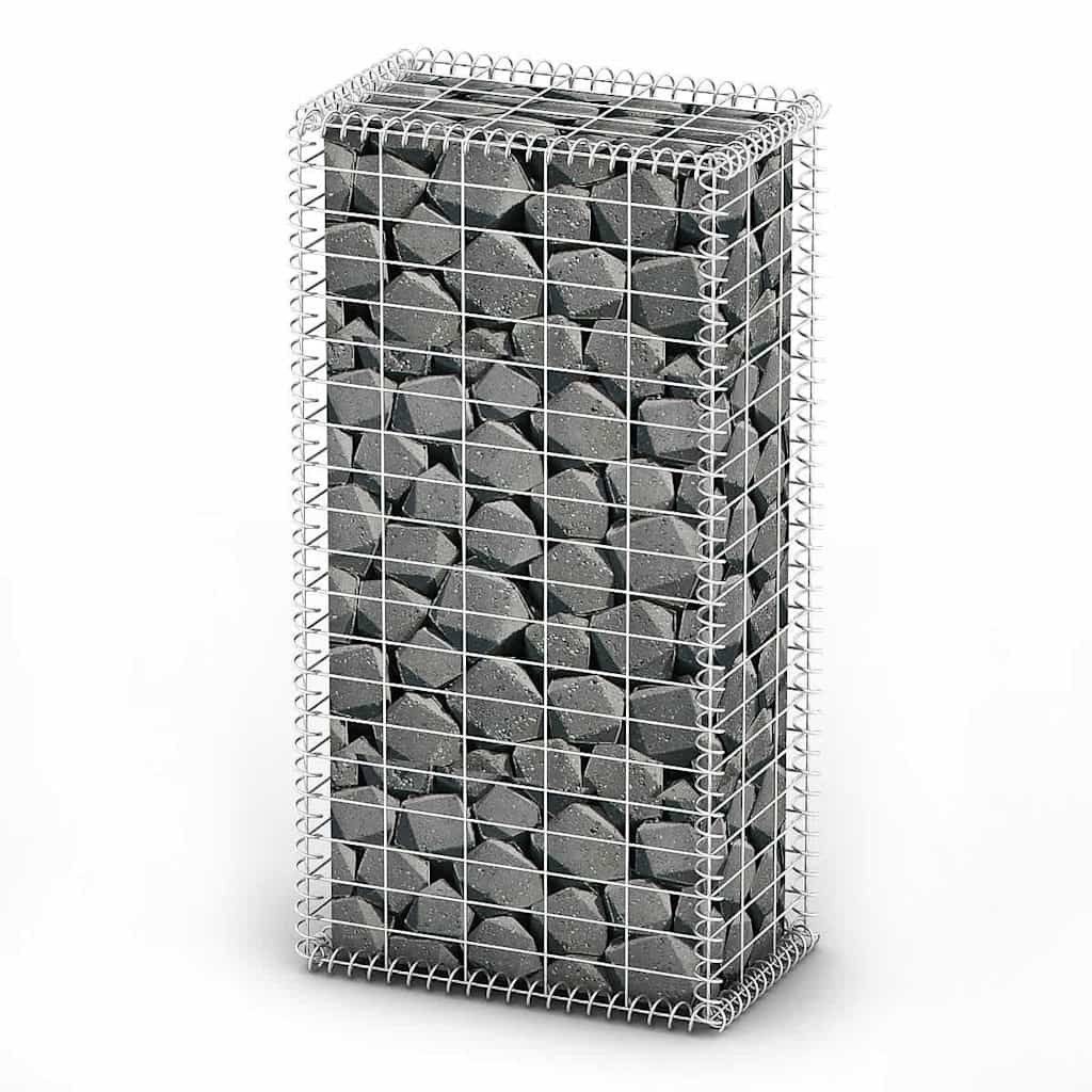 vidaXL Gartenzaun Steinkorb Gabione mit Deckeln Verzinkter Draht 100×50×30 cm, (1-St)