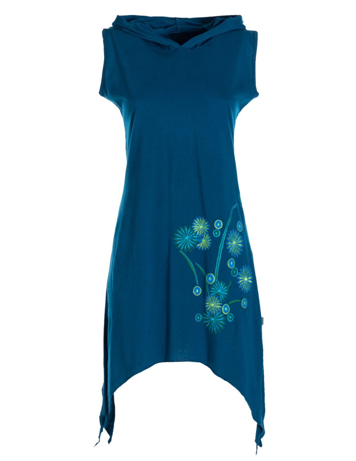 Vishes Zipfelkleid Armloses Damen Zipfel-Tunika Elfen-Kleid Zipfelkapuze Zipfelkleid Boho, Goa, Guru Style