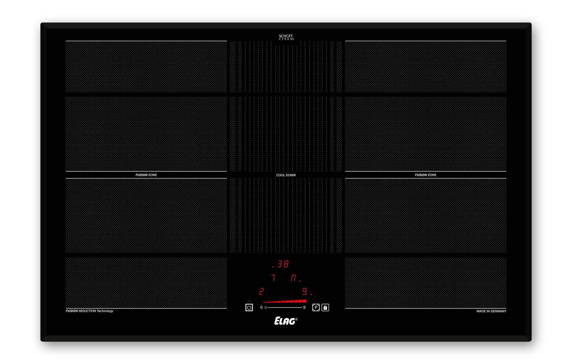 ELAG Induktions-Kochfeld EX-500, Made in Germany, 4 große Kochzonen, FusionTechnology, Facettenschliff