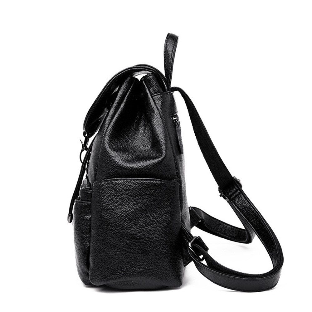 MOPUEA Rucksack Damen Rucksack aus weichem Leder, Multifunktionales Design Handtasche (Lässig Tasche mit Kordelzug Diebstahlschutz Lederrucksack Klassisch, 1-tl – Bild 3 von 4